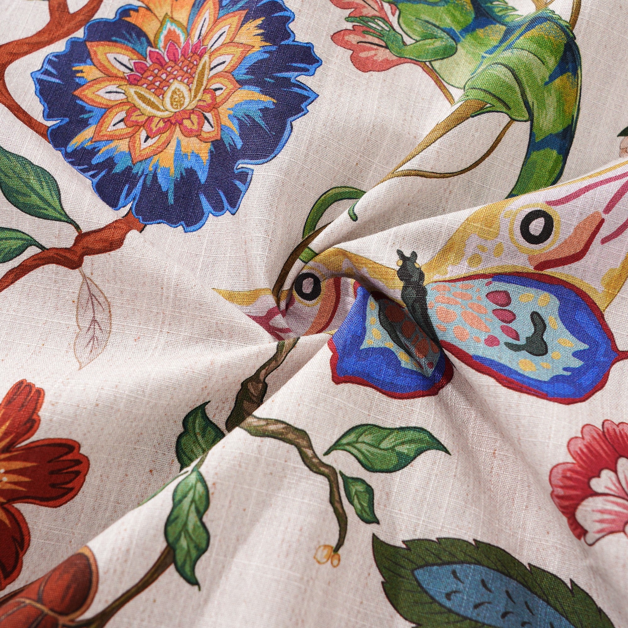 Men's Hawaiian Shirt Short Sleeve Camp Collar 100% Cotton Beige Aloha Floral and Gecko's Whisper