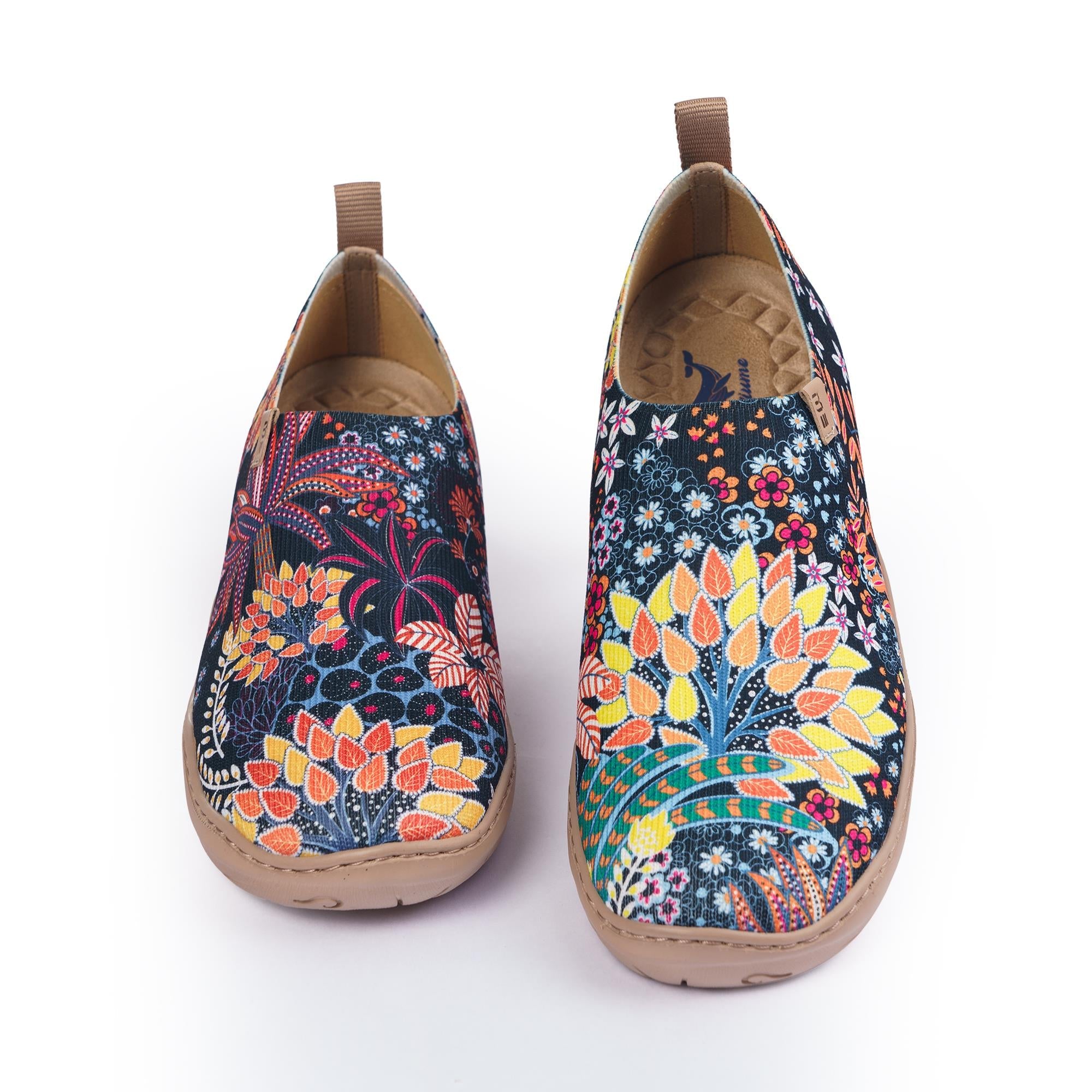 Quirky Plants Women's Slip-On Shoes Painted Canvas Sneakers
