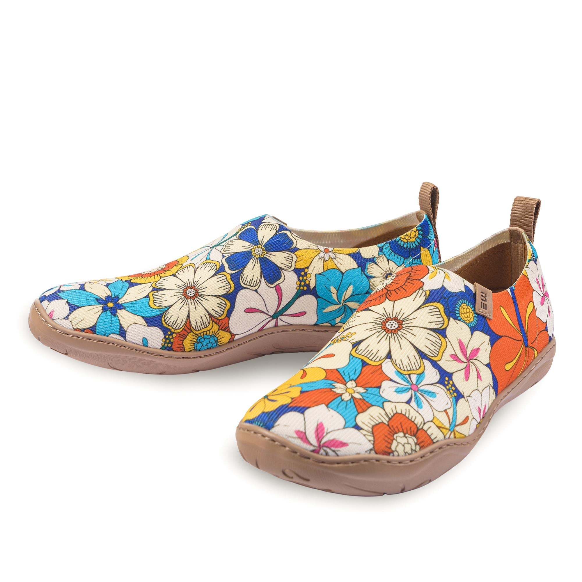 60's Floral Print by Samantha O'Malley Women's Slip-On Shoes Painted Canvas Sneaker