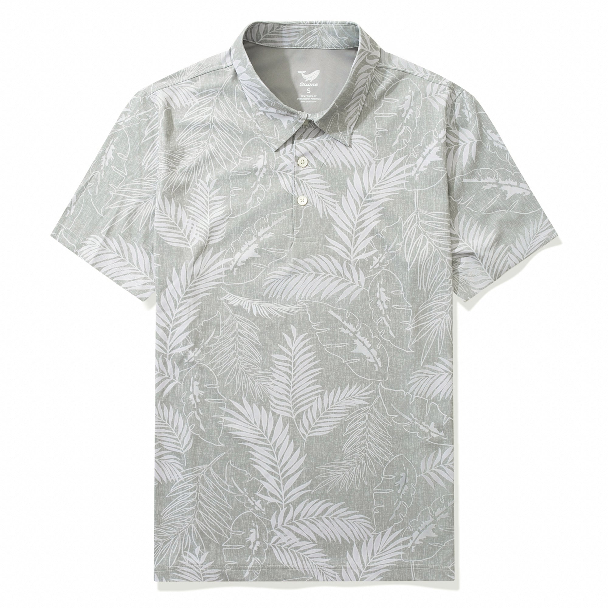Men's Hawaiian Polo Shirt Short Sleeve 83% Recycled polyester 17% Spandex Yellow Aloha Aloha Escape