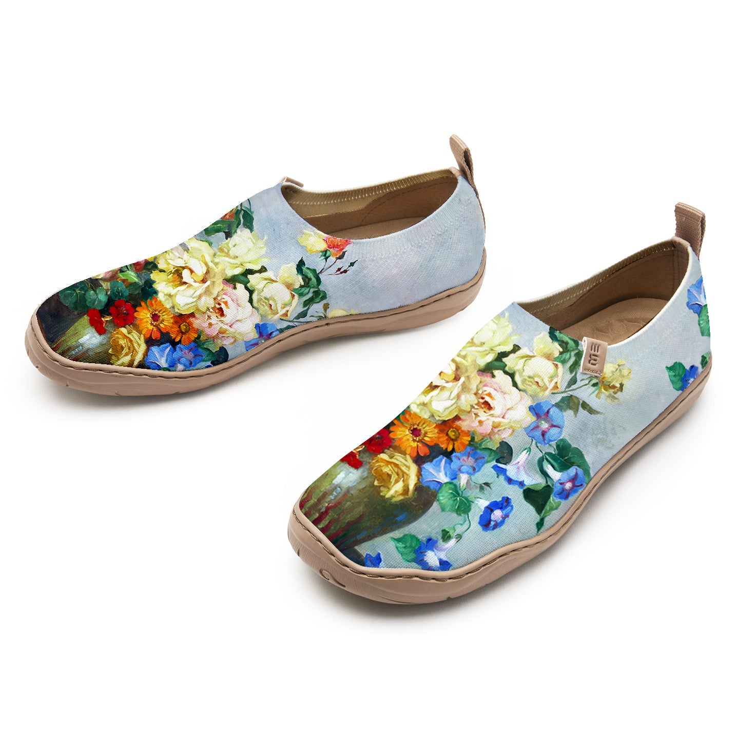 Yiume Women's Art Slip-On Shoes Comfortable Breathable Knit Casual Footwear,Vintage bouquet