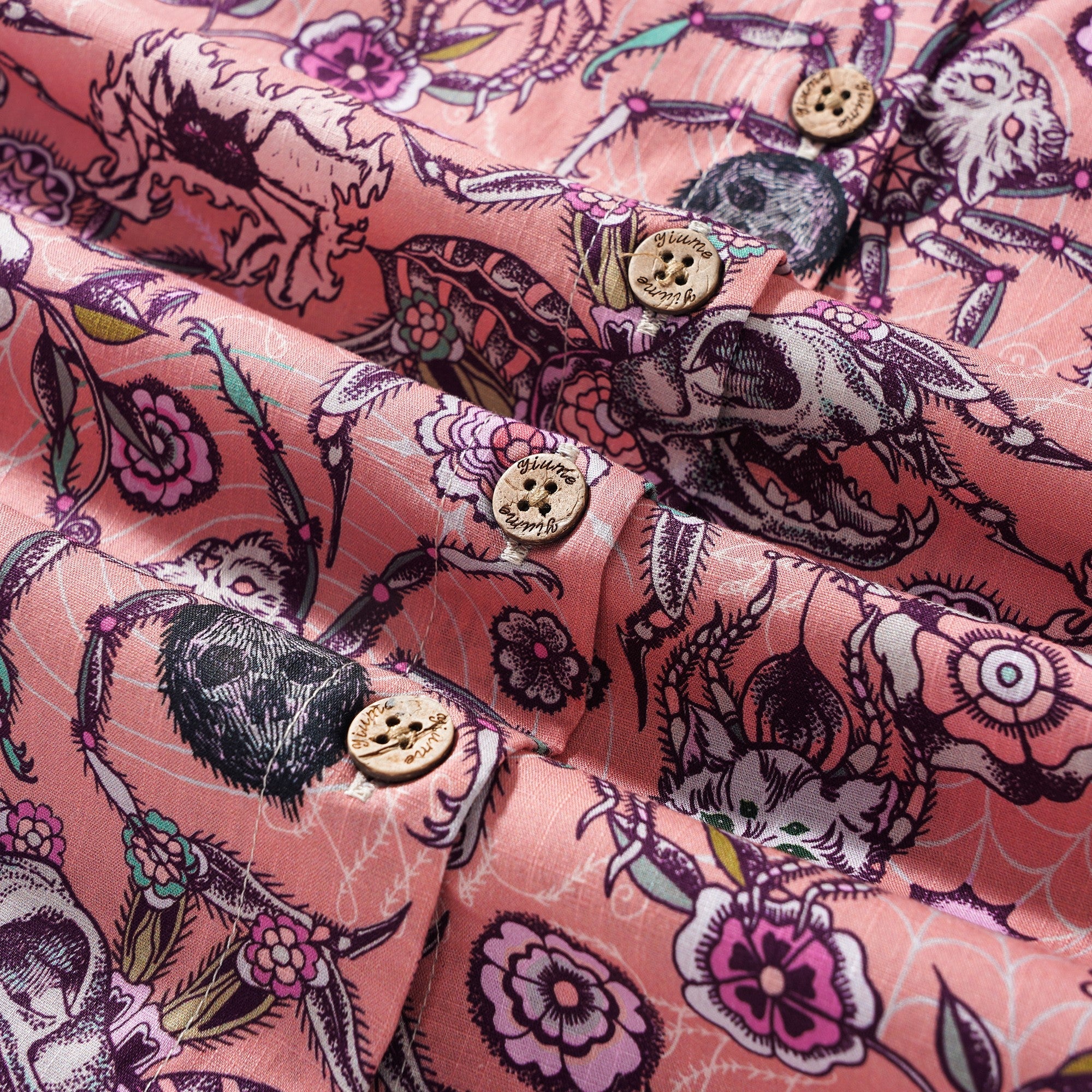 Women's Hawaiian Shirt Short Sleeve Button-up 100% Cotton Aloha Spider Cat