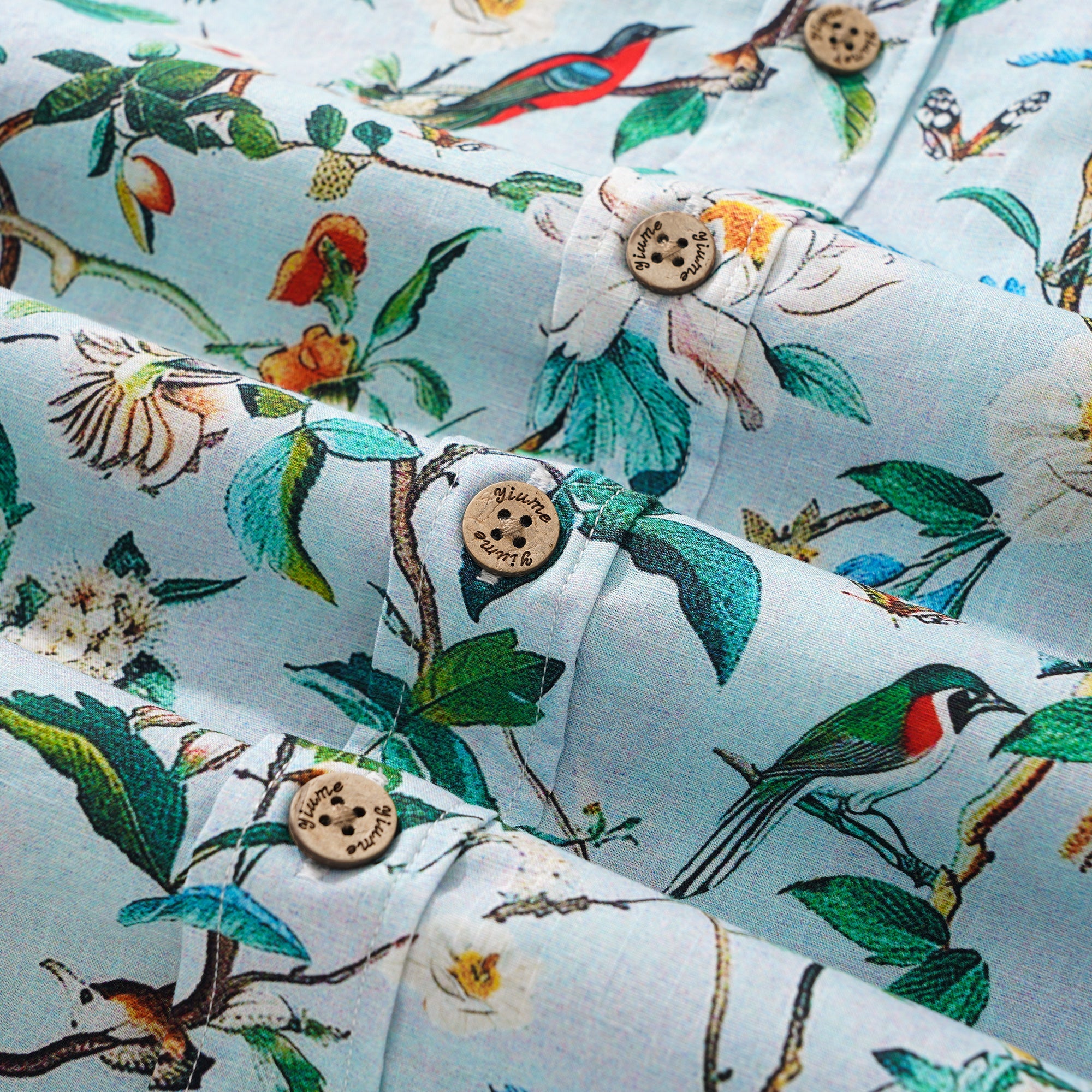 Men's Hawaiian Shirt Short Sleeve Button-down 100% Cotton Green Aloha Hawaiian Nature's Whisper