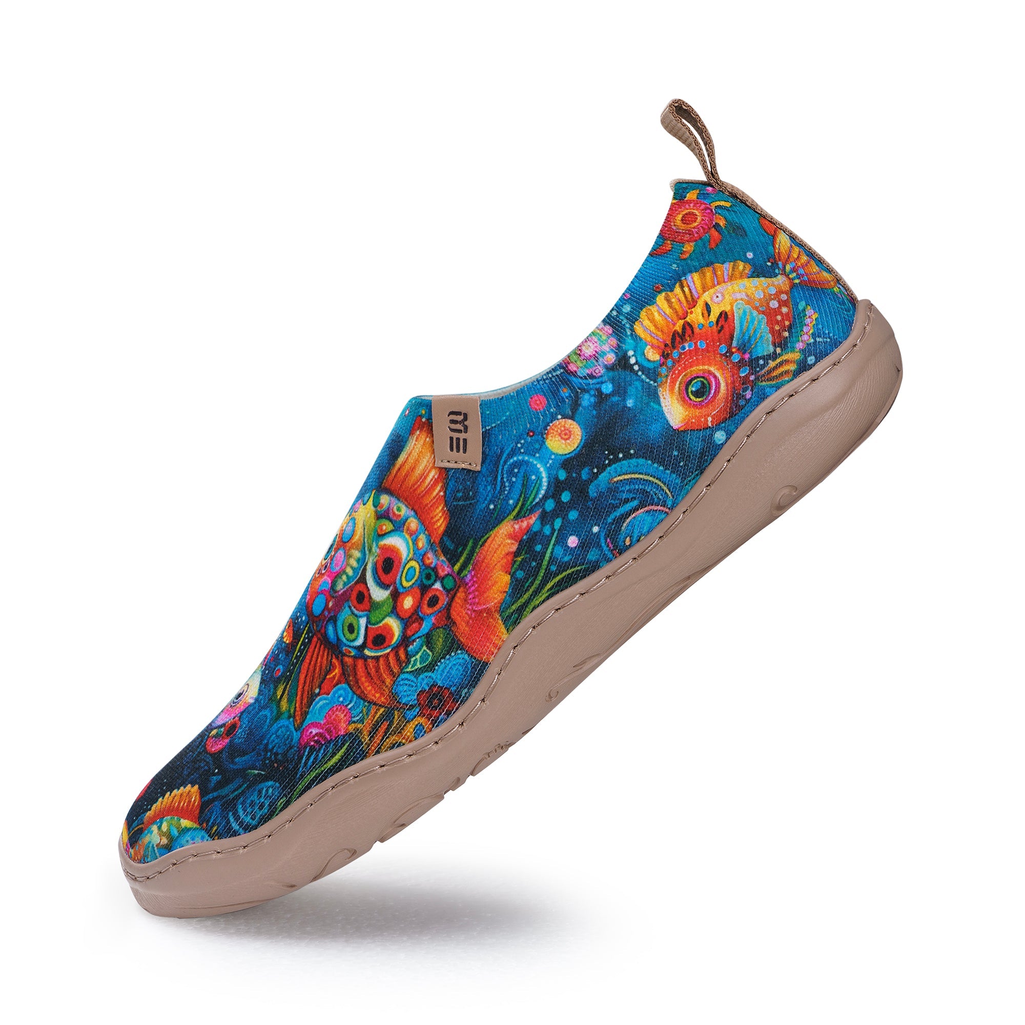 Women's foldable Loafers Underwater World Sneaker Painted Canvas Slip-On