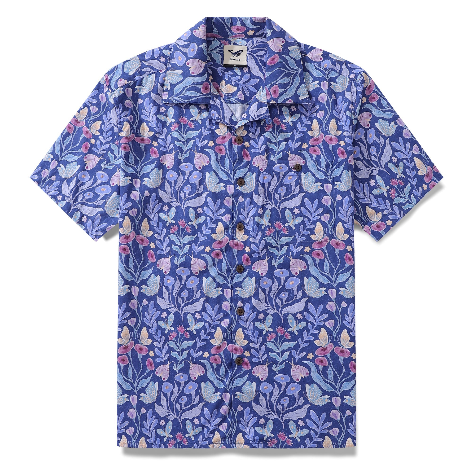 Hawaiian Shirt For Men Midnight Garden By Jill Labieniec Print Shirt Camp Collar 100% Cotton