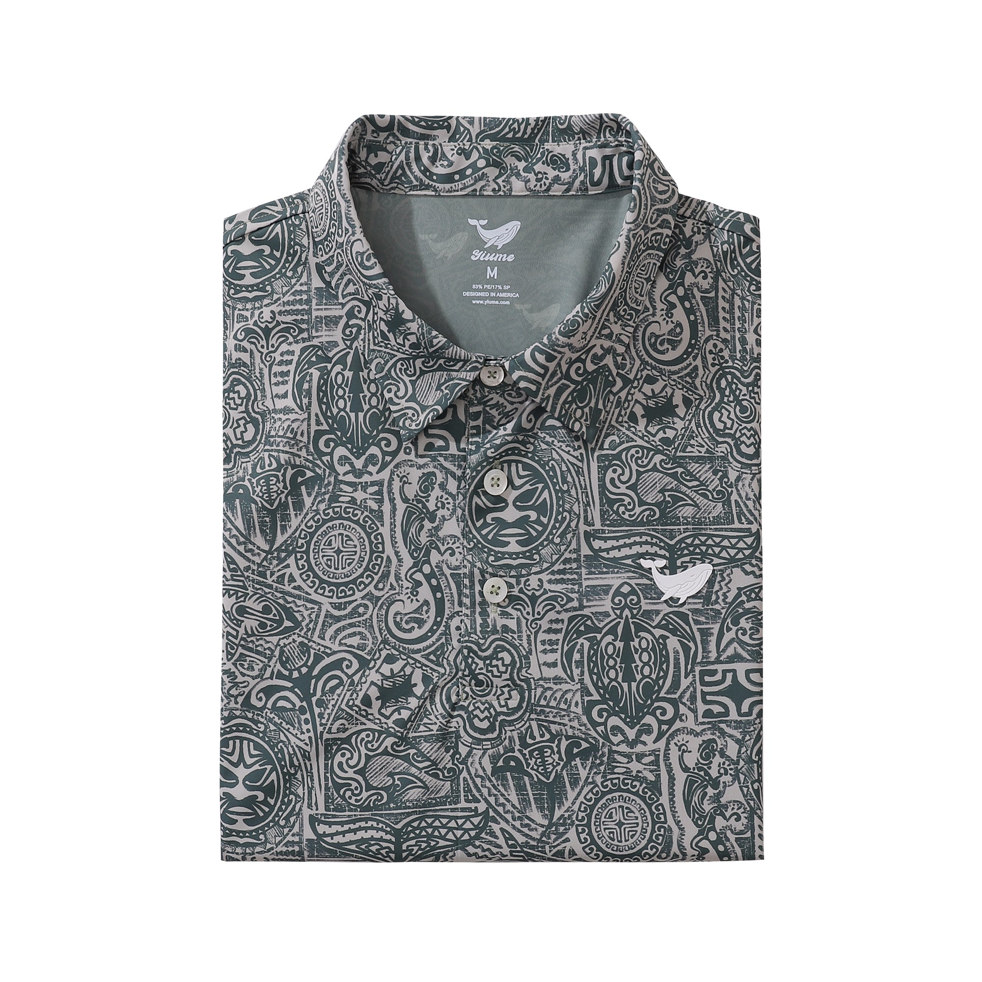 Men's Hawaiian Guardian Totem Print Short Sleeve Polo Shirt