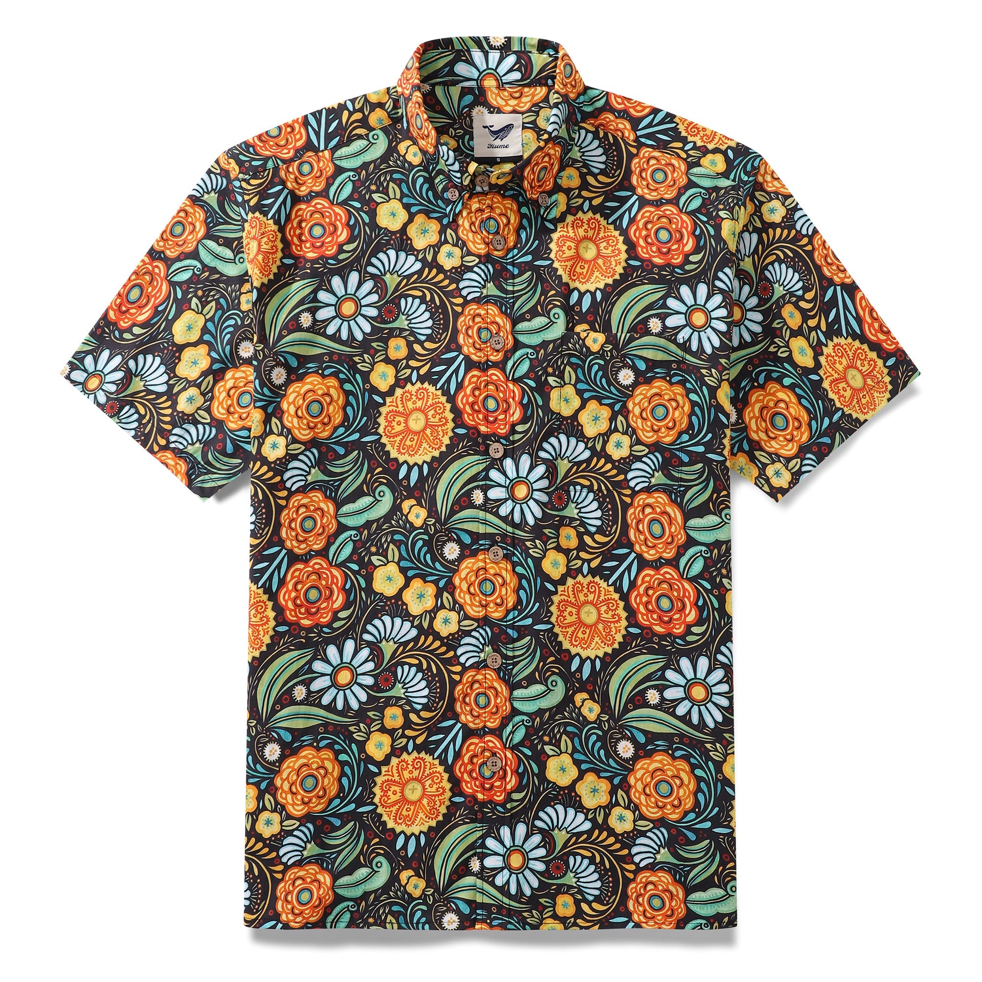 Hawaiian Shirt For Men Exuberant Blooms Button-down Shirt Short Sleeve 100% Cotton Shirt