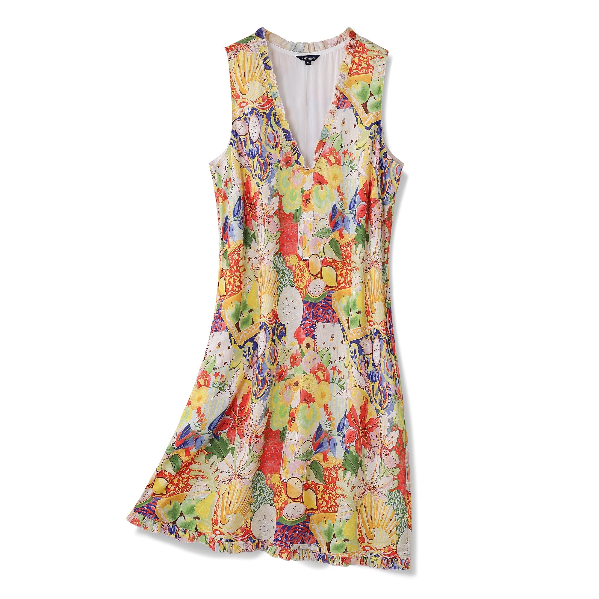 Hawaiian Dress For Women Floral and Fruity Ocean V-Neck Dress