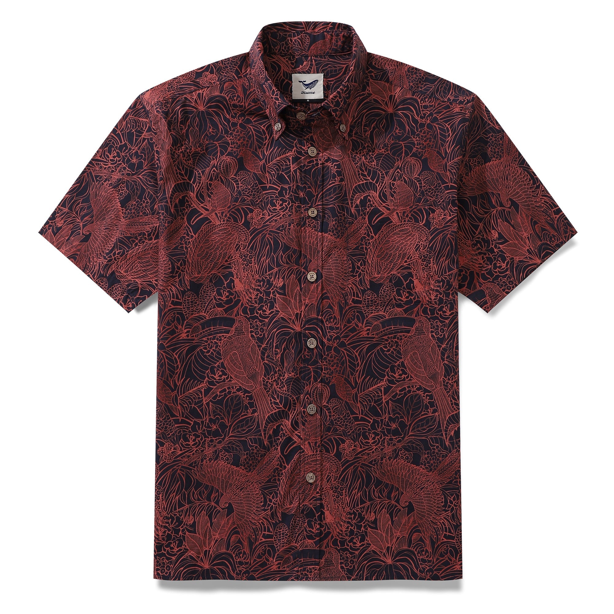 Hawaiian Shirt For Men The World of Birds Button-down Short Sleeve 100% Cotton Shirt