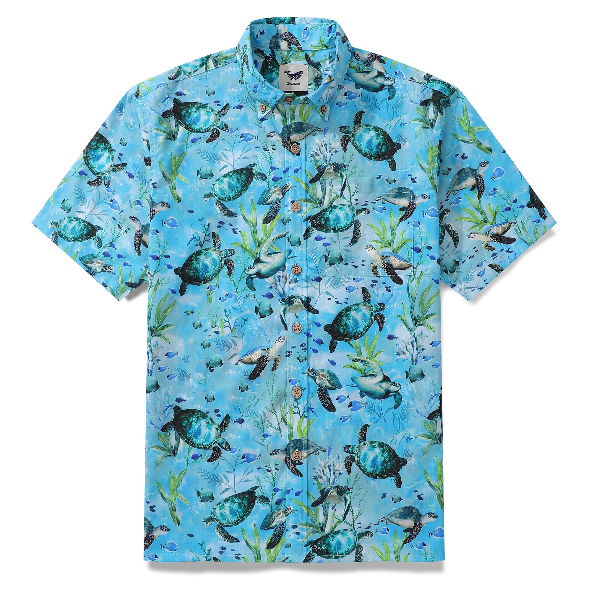 Hawaiian Shirt For Men Ocean Sonata Button-down Shirt Short Sleeve 100% Cotton Shirt