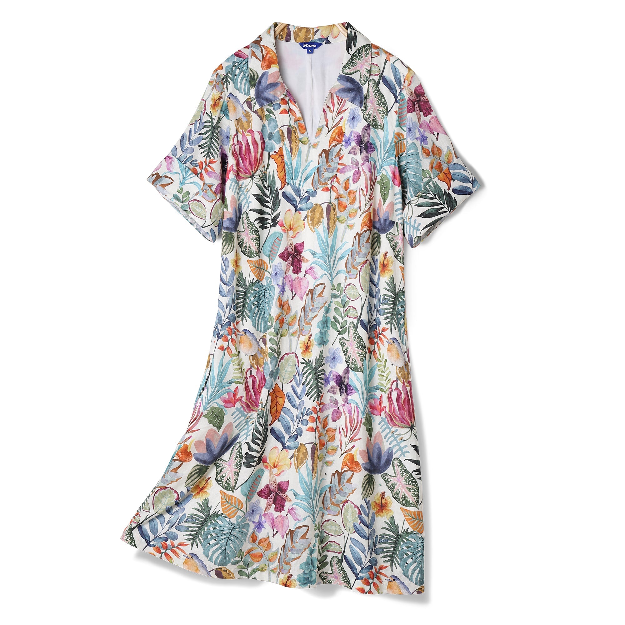 Hawaiian Dress For Women Tropical Vacation Dress Afternoon Garden V-Neck Dress