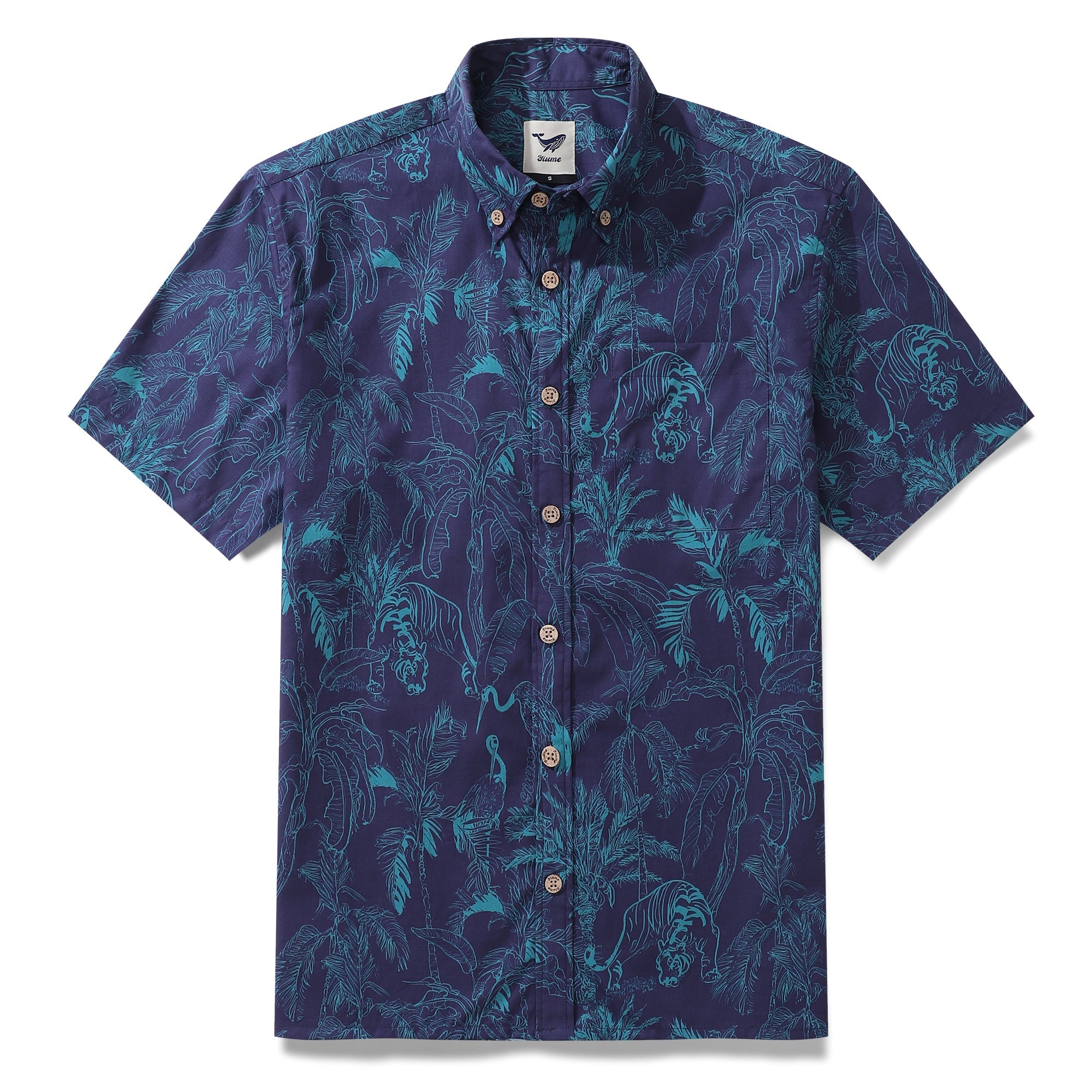 Hawaiian Shirt For Men Mysterious Jungle Button-down Shirt Short Sleeve 100% Cotton Shirt