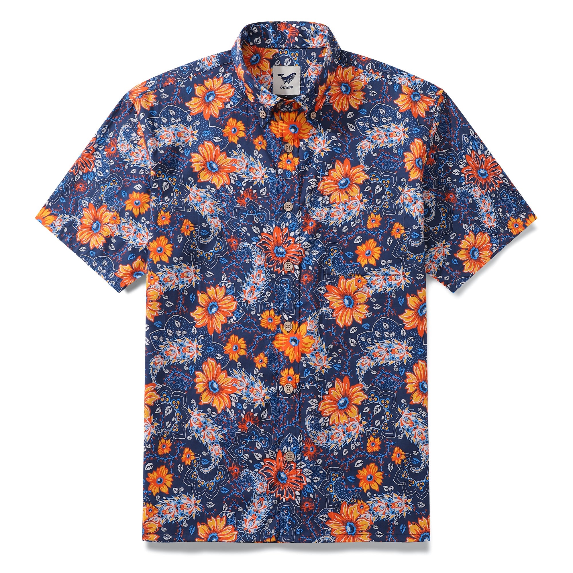 Hawaiian Shirt For Men Sunset Garden Button-down Shirt Short Sleeve 100% Cotton Shirt