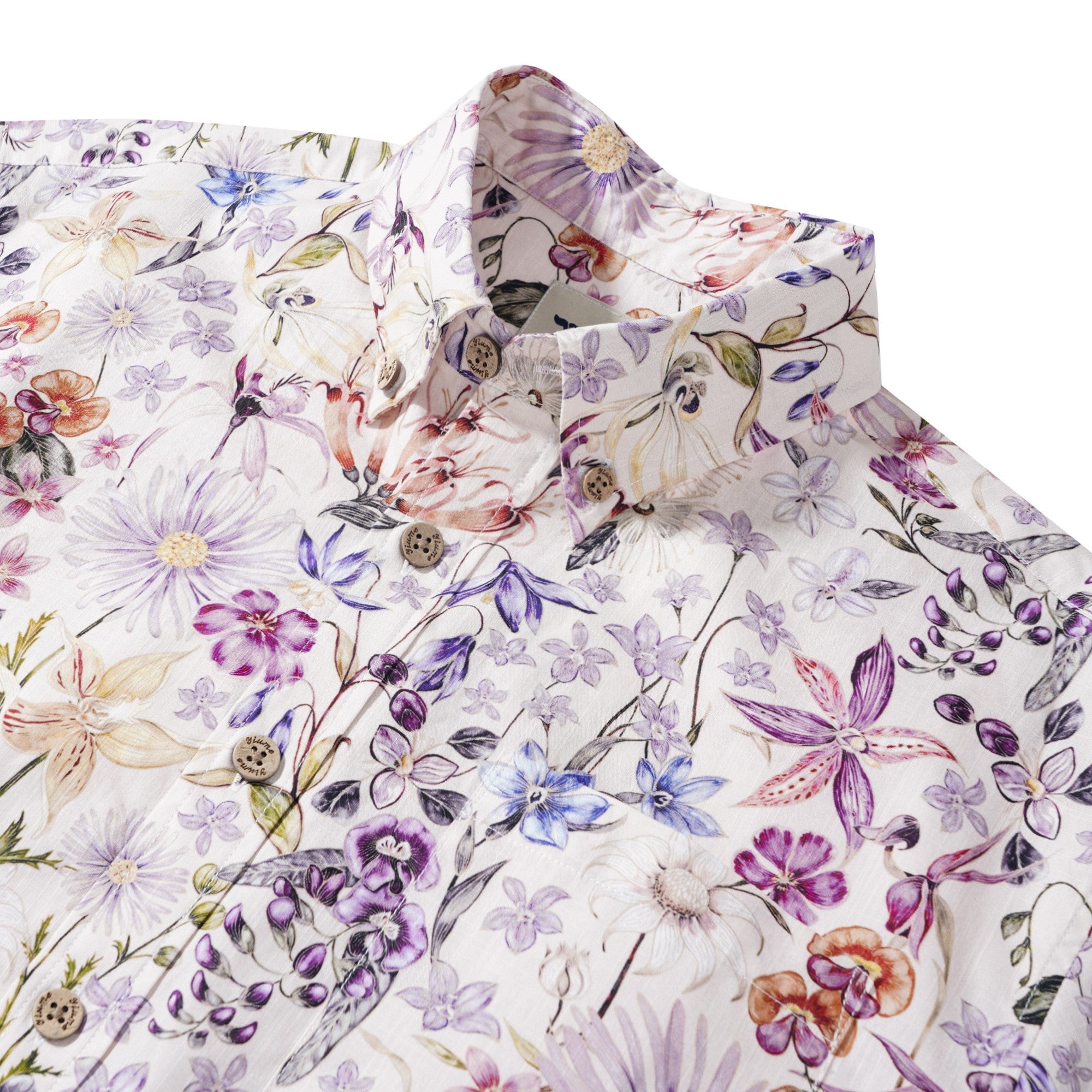 Men's Hawaiian Shirt Short Sleeve Button-down 100% Cotton Orange Aloha Flowers of Romance