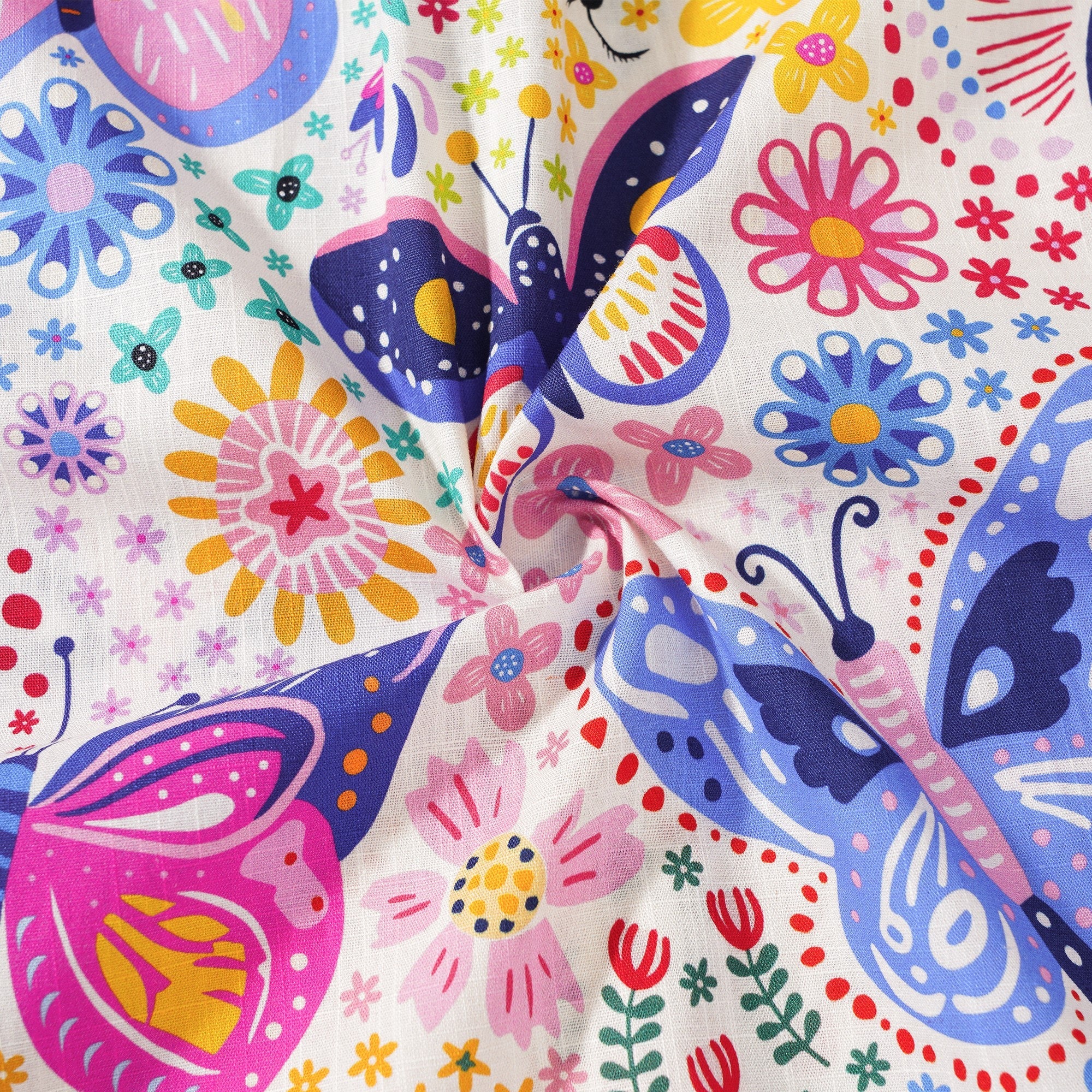 Men's Hawaiian Shirt Short Sleeve Button-down 100% Cotton Beige Aloha Butterfly Garden