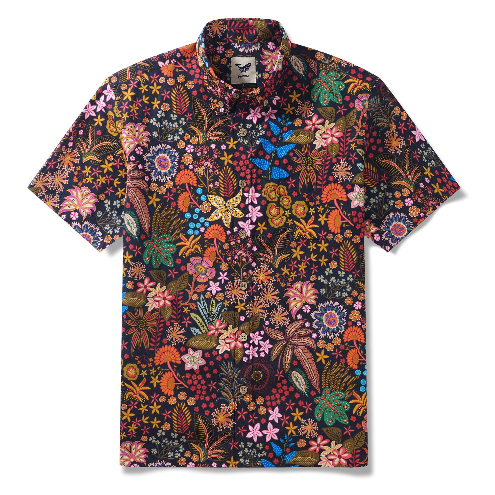 Exquisite Floral Tapestry Shirt 100% Cotton Men's Short Sleeve Button-down Shirt Aloha Hawaiian