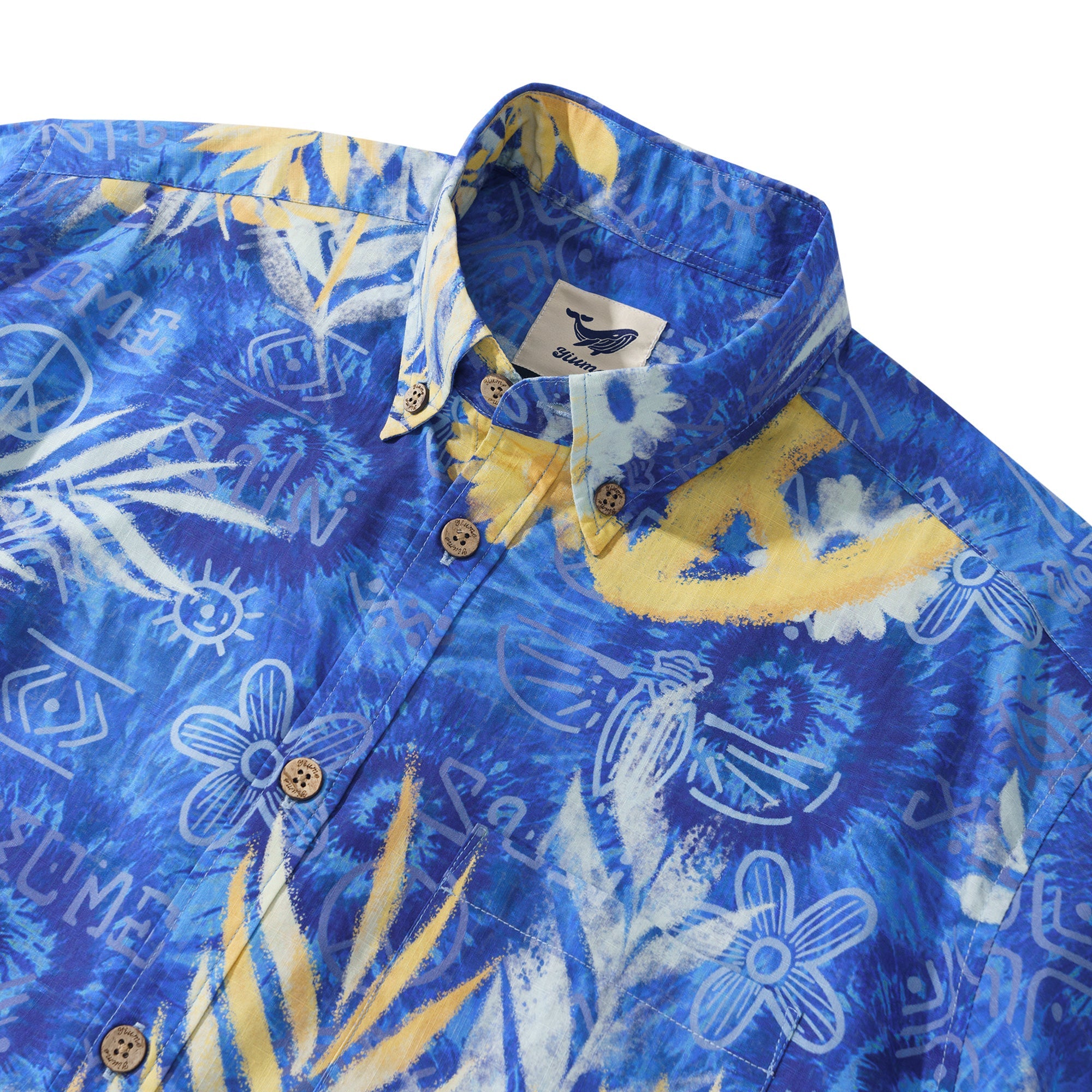 Enchanted Meadow 100% Cotton Men's Aloha Hawaiian Short Sleeve Button-down Shirt