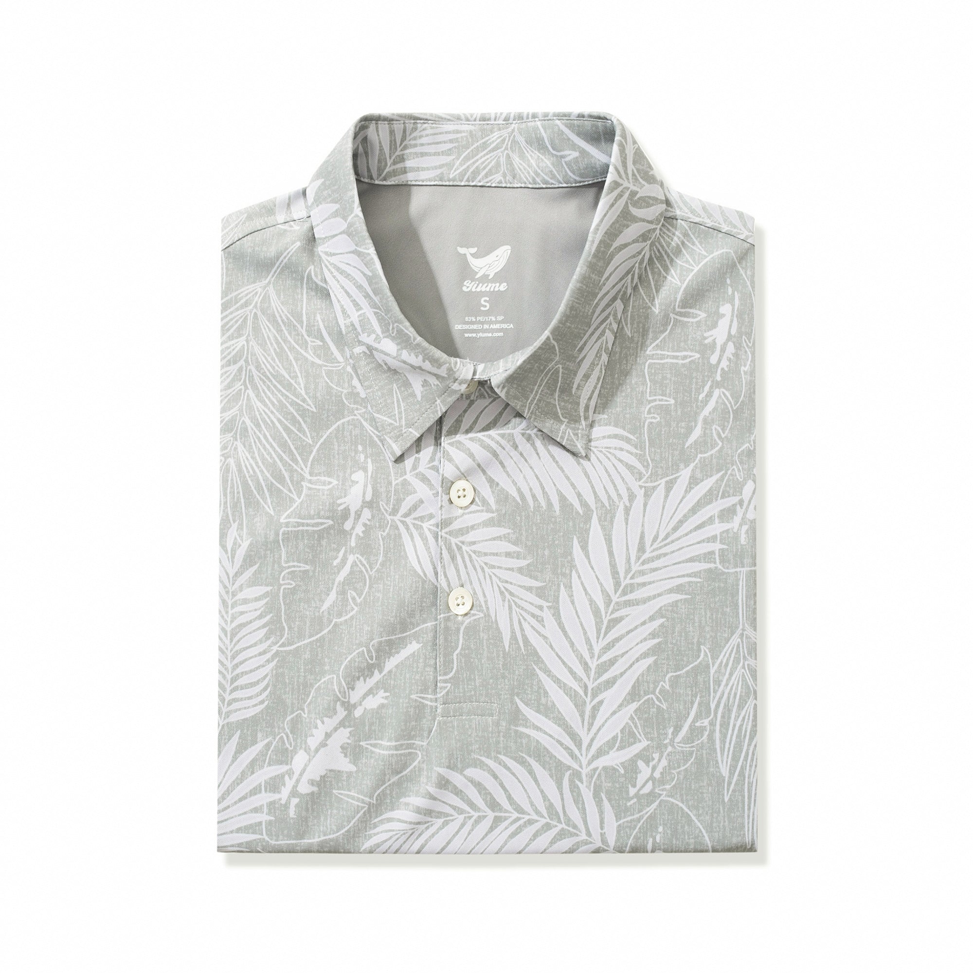 Men's Hawaiian Polo Shirt Short Sleeve 83% Recycled polyester 17% Spandex Yellow Aloha Aloha Escape
