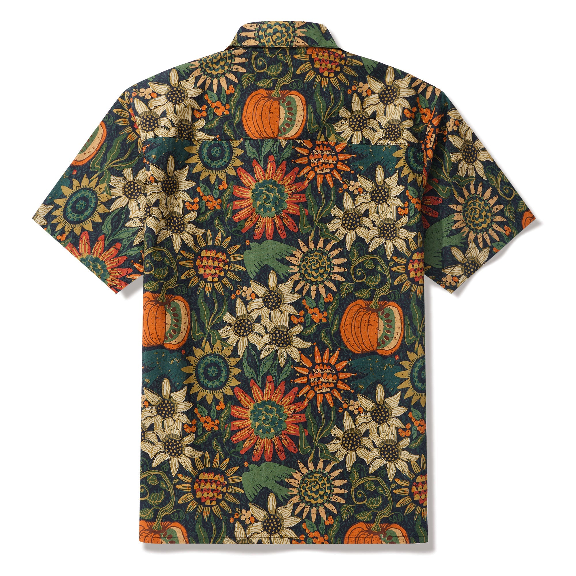 100% Cotton Hawaiian Shirt For Men Thanksgiving By Andrea Leonelli Camp Collar Aloha Shirt