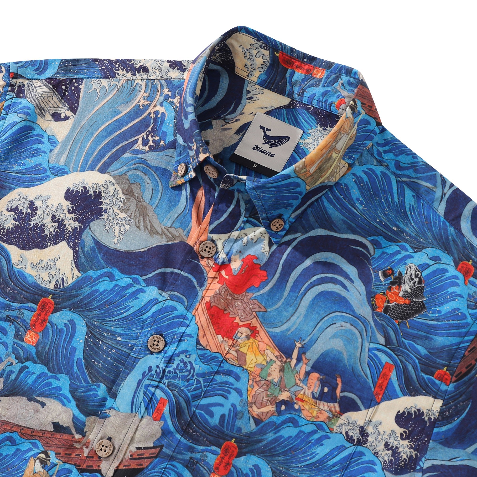 Hawaiian Shirt For Men Sea Deity Button-down Shirt Short Sleeve 100% Cotton Shirt