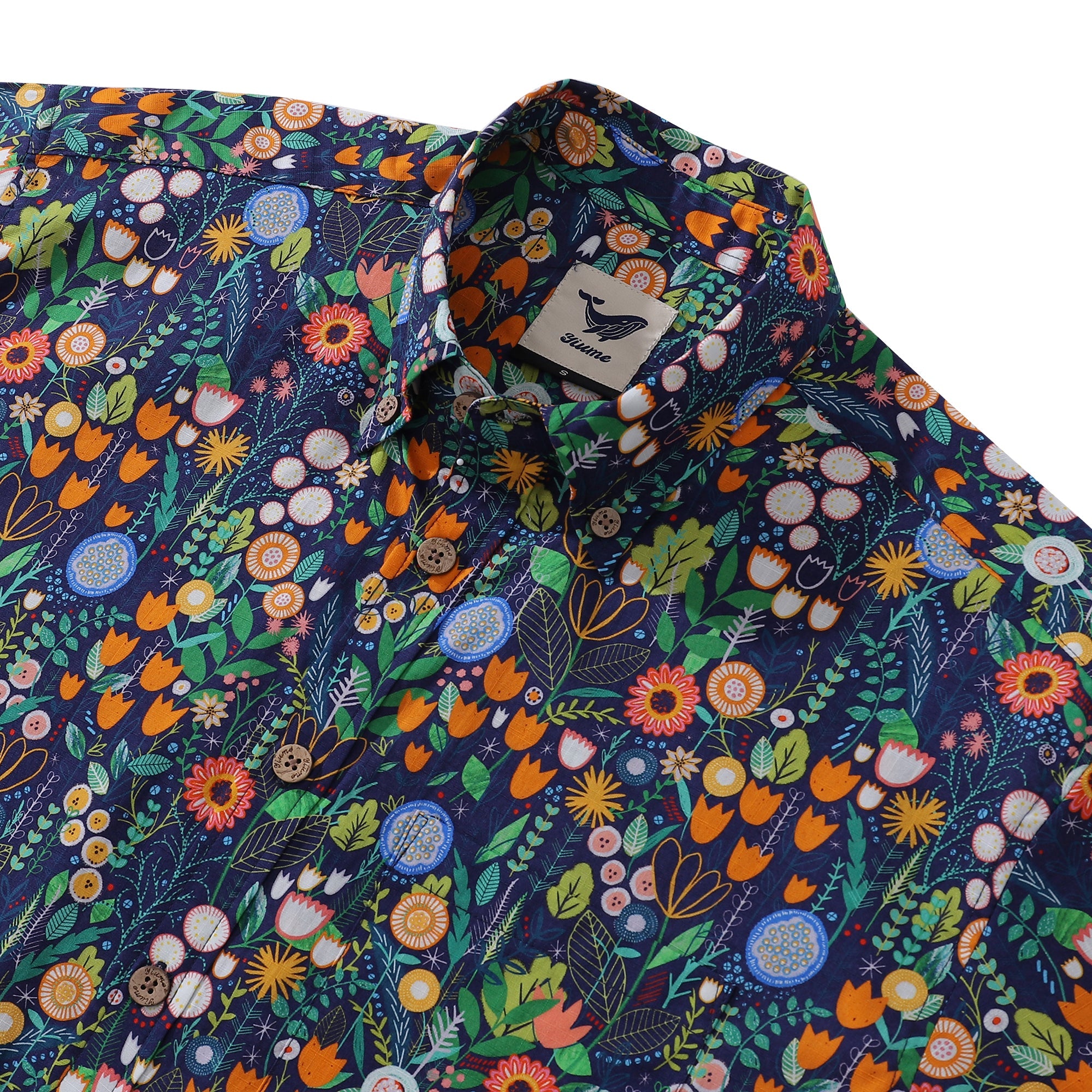 Hawaiian Shirt For Men Mary's Garden By Rachel Parker Print Button-down Short Sleeve 100% Cotton Shirt