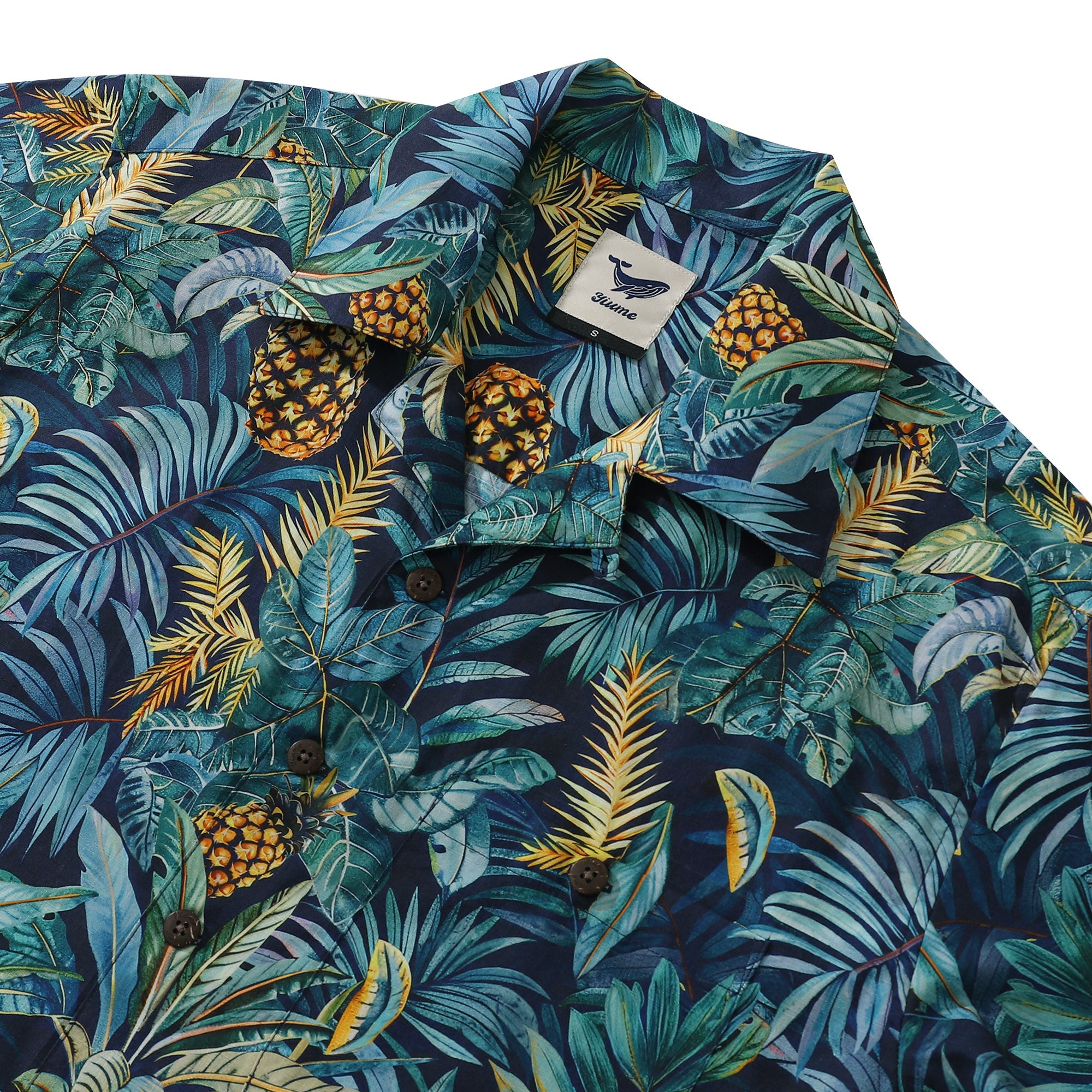 Hawaiian Shirt For Men Summer Pineapple Shirt Camp Collar 100% Cotton