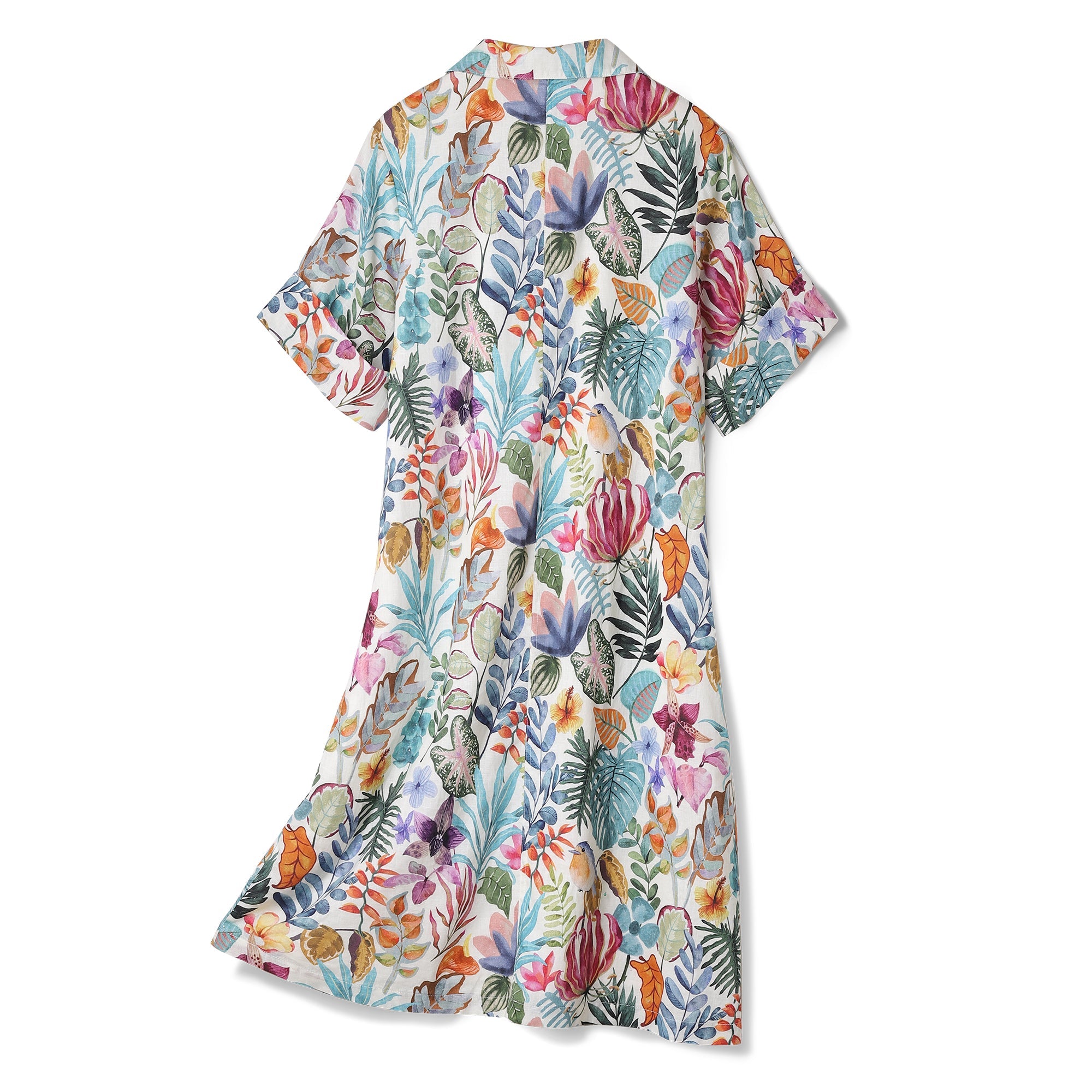 Hawaiian Dress For Women Tropical Vacation Dress Afternoon Garden V-Neck Dress