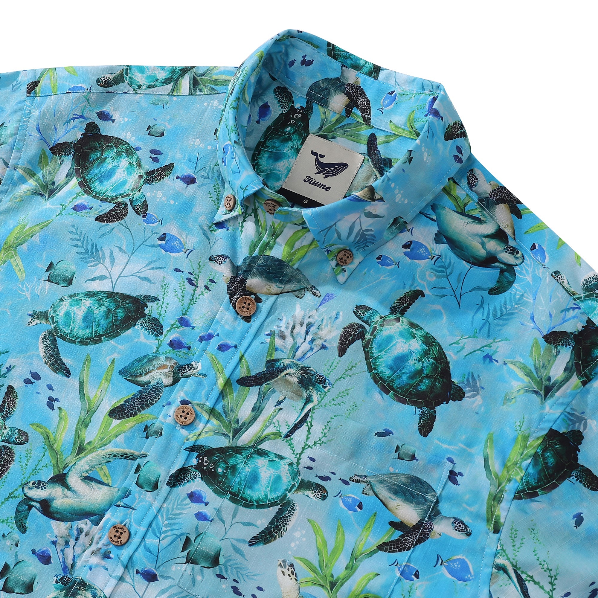 Hawaiian Shirt For Men Ocean Sonata Button-down Shirt Short Sleeve 100% Cotton Shirt