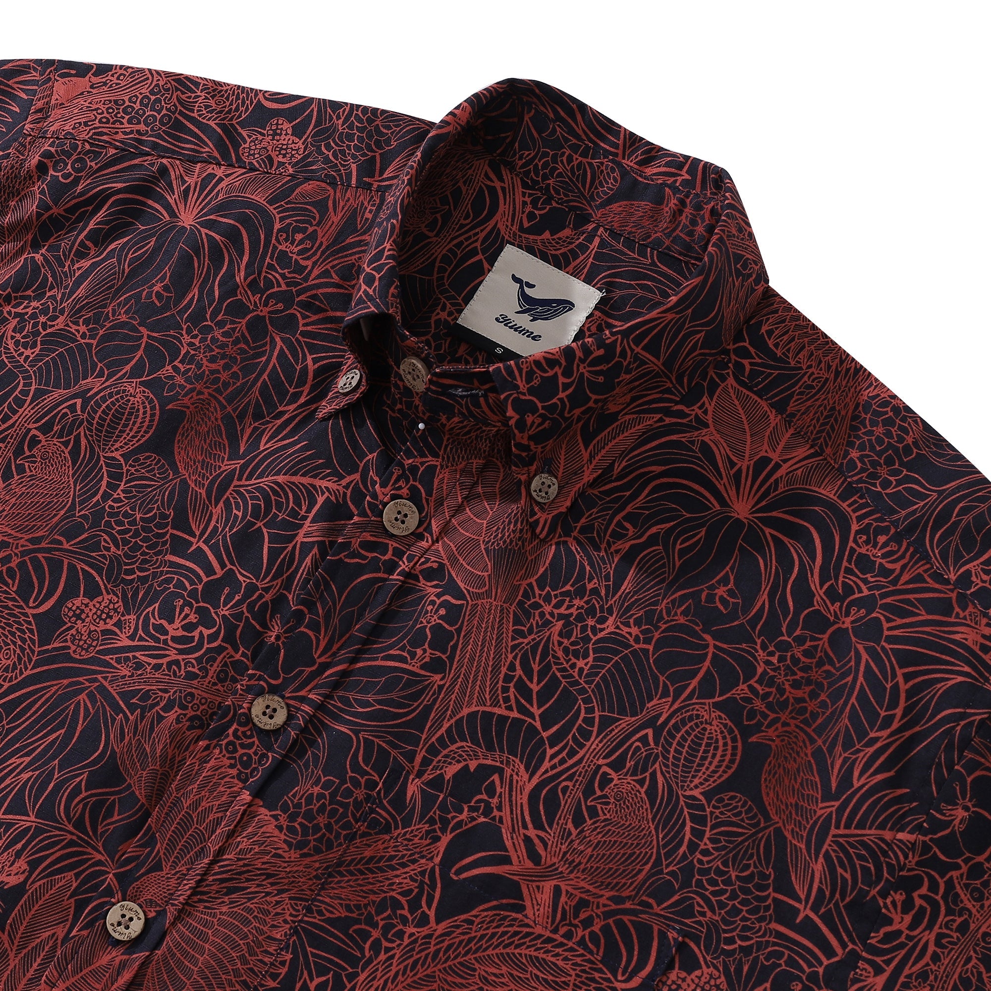 Hawaiian Shirt For Men The World of Birds Button-down Short Sleeve 100% Cotton Shirt