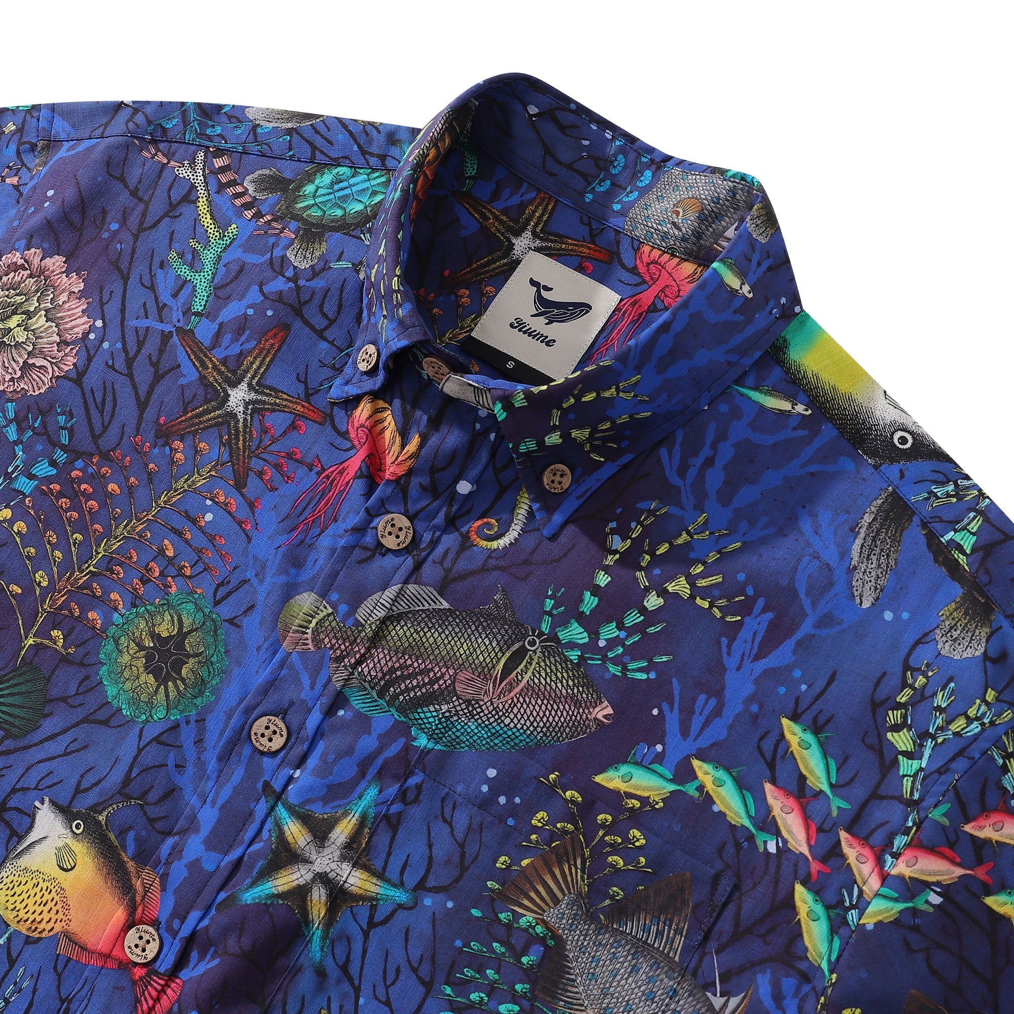 Hawaiian Shirt For Men Underwater World Button-down Shirt Short Sleeve 100% Cotton Shirt