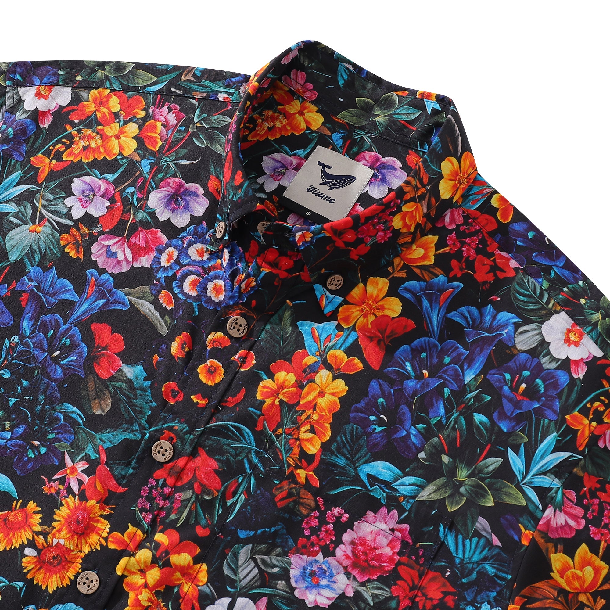 Hawaiian Shirt For Men Colorful Garden Shirt Button-down Short Sleeve 100% Cotton Shirt