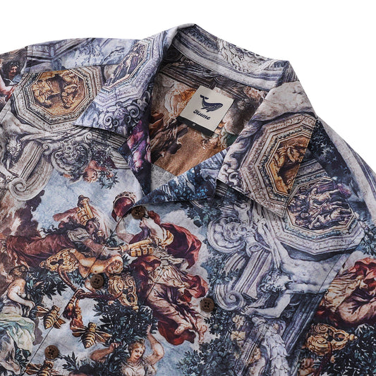 Hawaiian Shirt For Men Allegory of Divine Providence and Barberini Power Print Shirt Camp Collar 100% Cotton Shirt