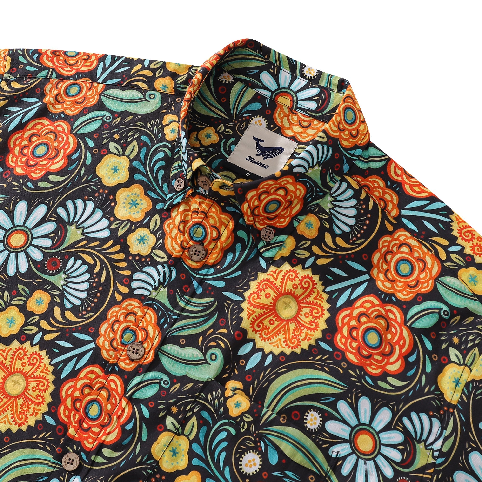 Hawaiian Shirt For Men Exuberant Blooms Button-down Shirt Short Sleeve 100% Cotton Shirt