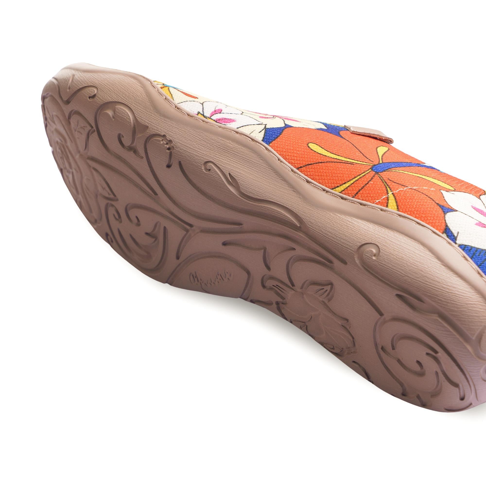 60's Floral Print by Samantha O'Malley Women's Slip-On Shoes Painted Canvas Sneaker