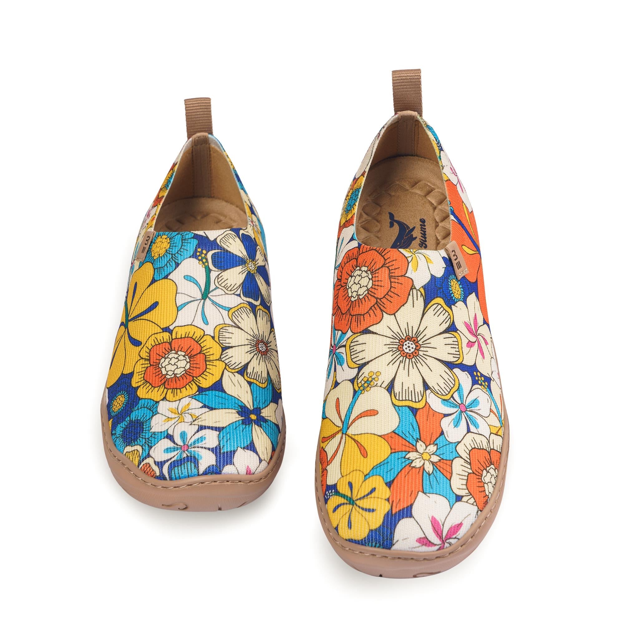 60's Floral Print by Samantha O'Malley Women's Slip-On Shoes Painted Canvas Sneaker