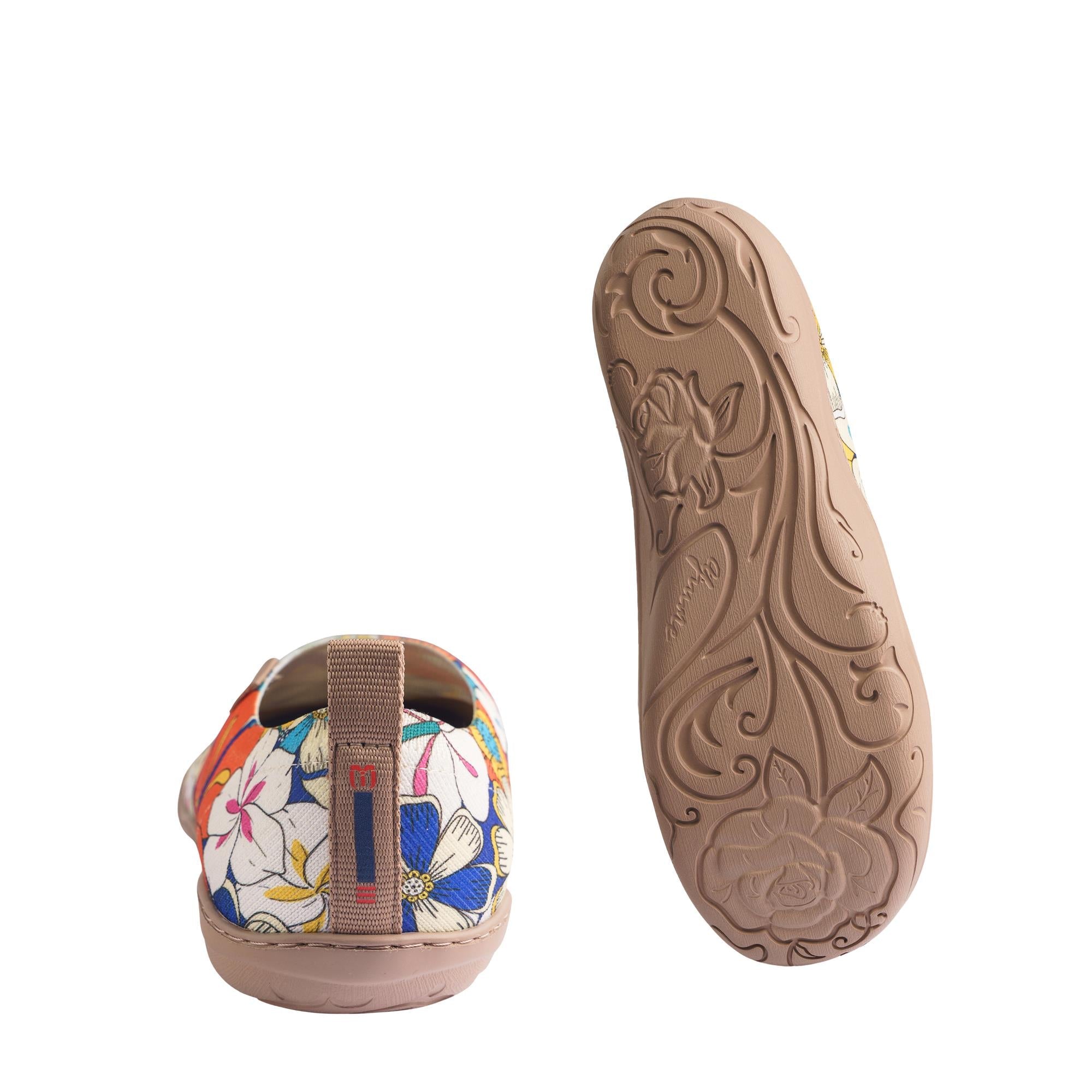 60's Floral Print by Samantha O'Malley Women's Slip-On Shoes Painted Canvas Sneaker