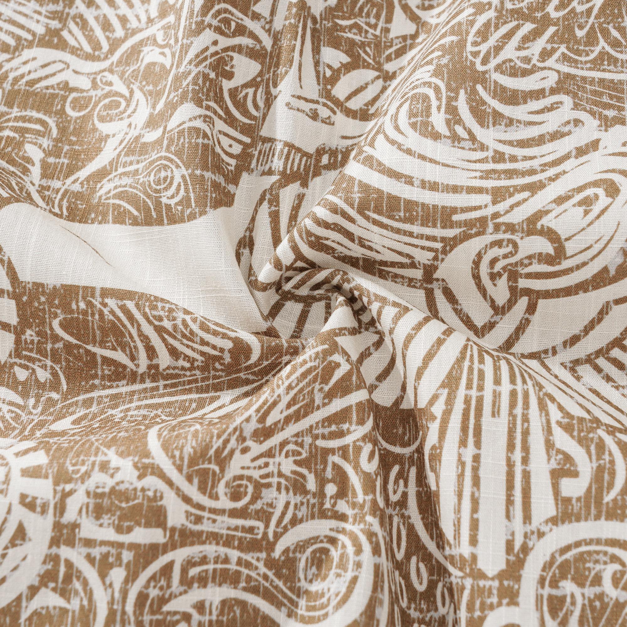 Men's Hawaiian Shirt Short Sleeve Button-down 100% Cotton Brown Aloha Ancient Egyptian Mythology