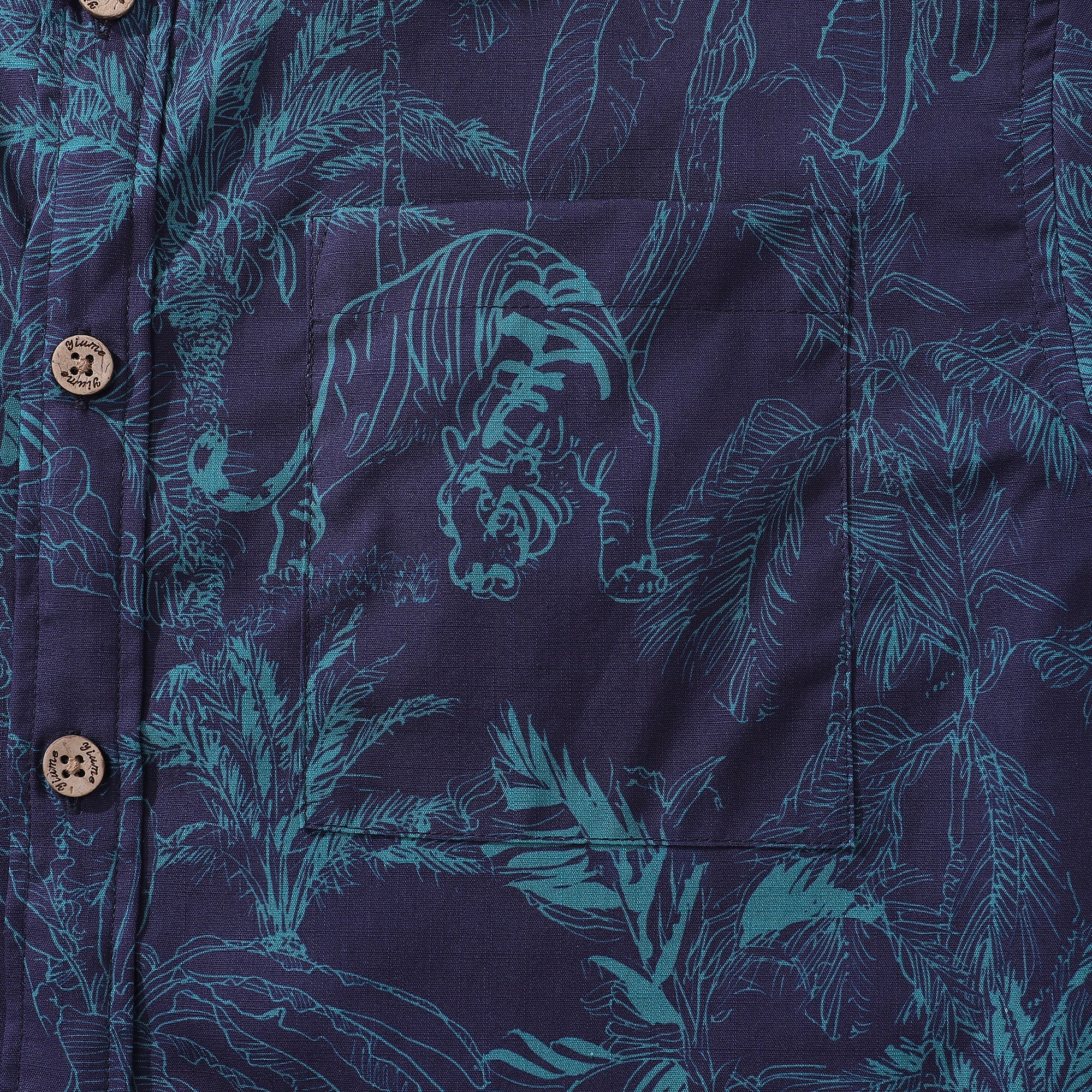 Hawaiian Shirt For Men Mysterious Jungle Button-down Shirt Short Sleeve 100% Cotton Shirt