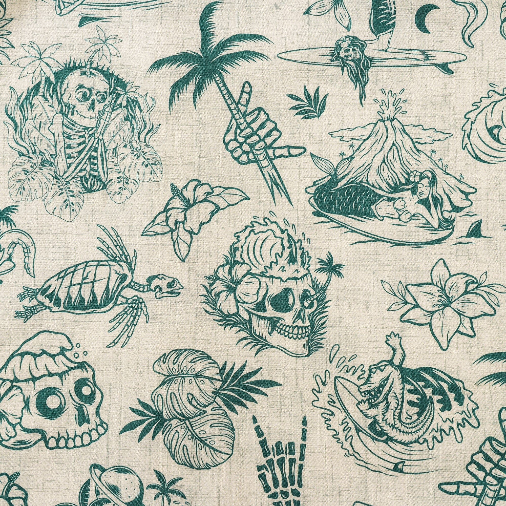 Men's Hawaiian Shirt Short Sleeve Button-down 100% Cotton Beige Aloha Yiume X Loinda Flow Anniversary Gem By Loinda Flow