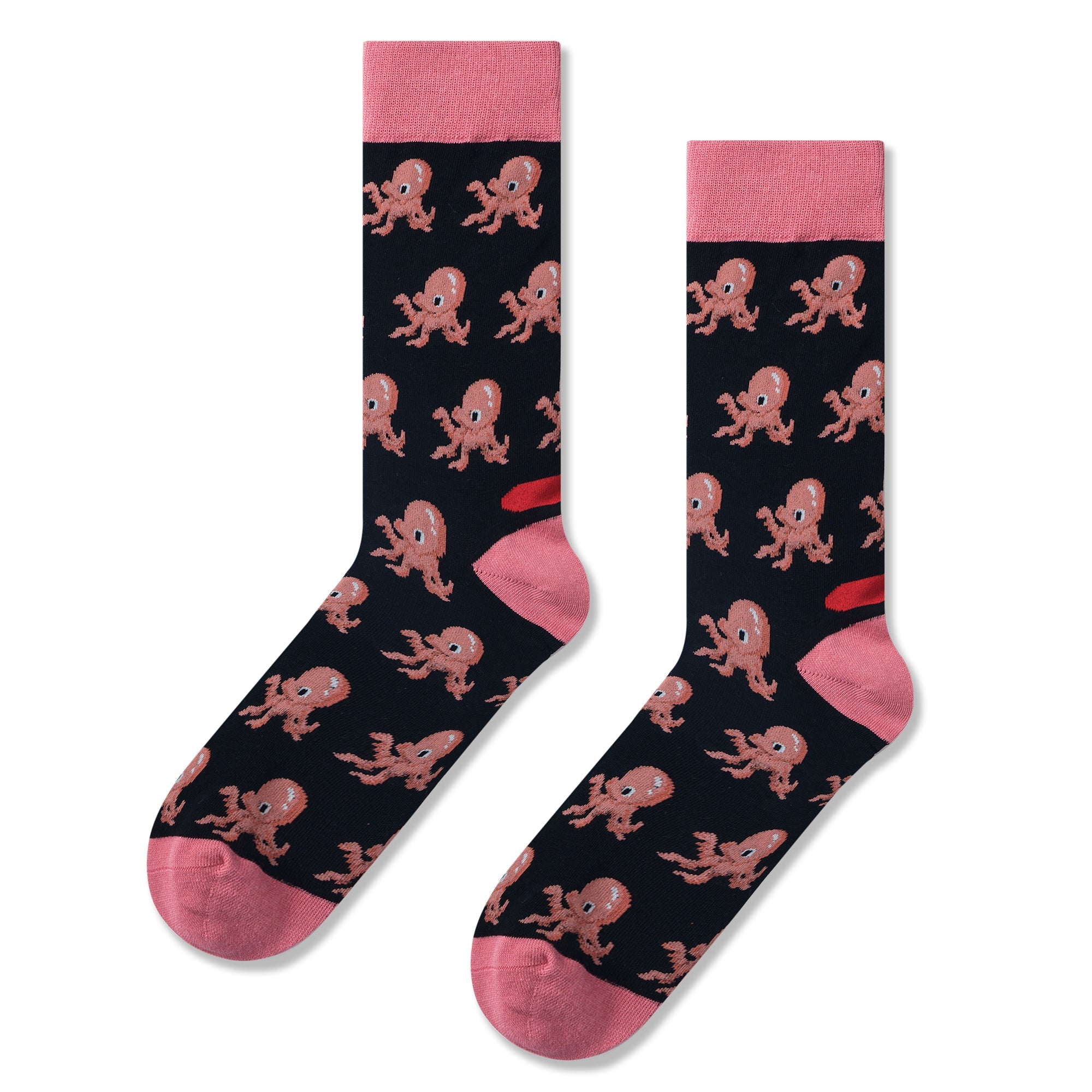 Pink Octopus Print Men Socks