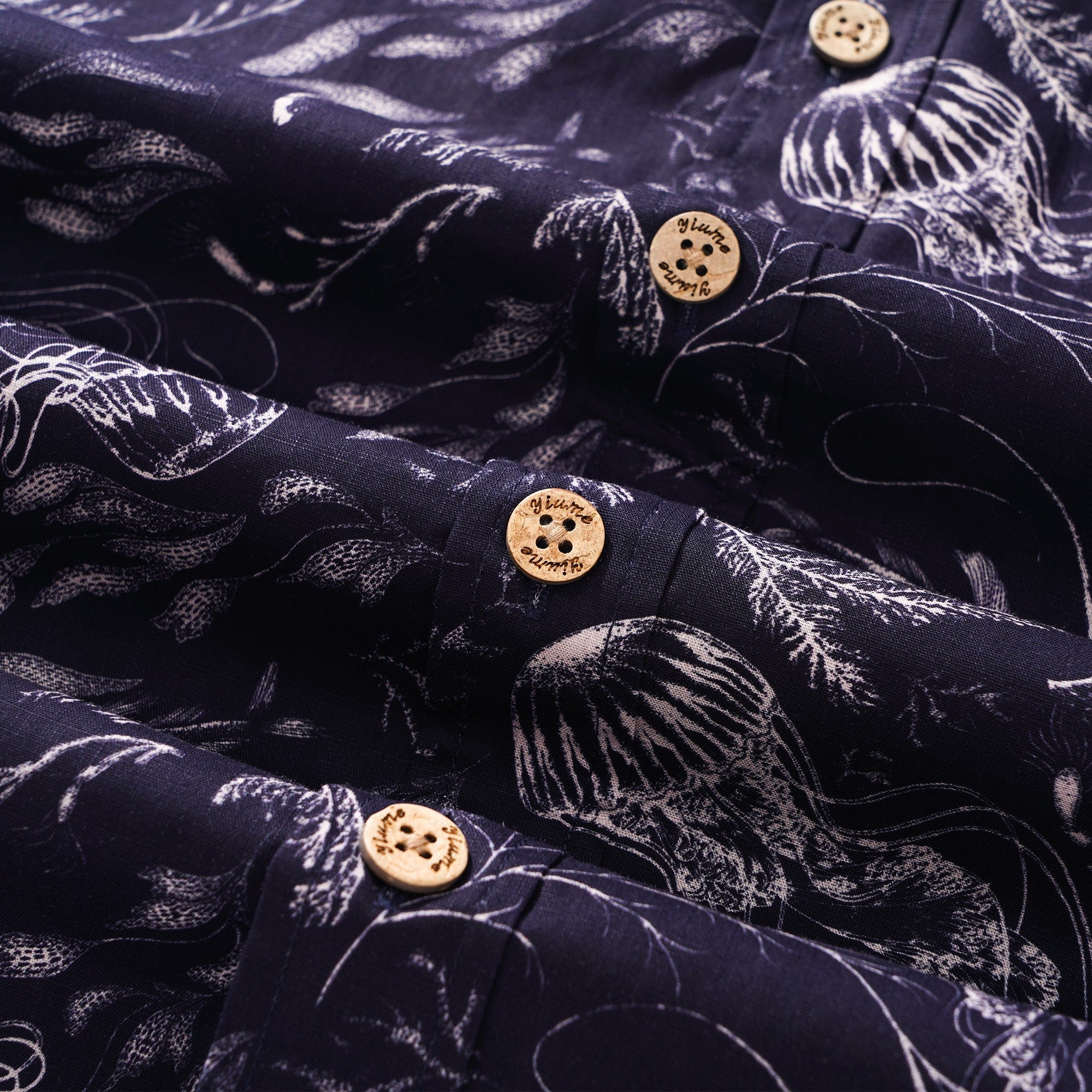 Men's Hawaiian Shirt Short Sleeve Button-down 100% Cotton Aloha Deep - Sea Odyssey By Feanne