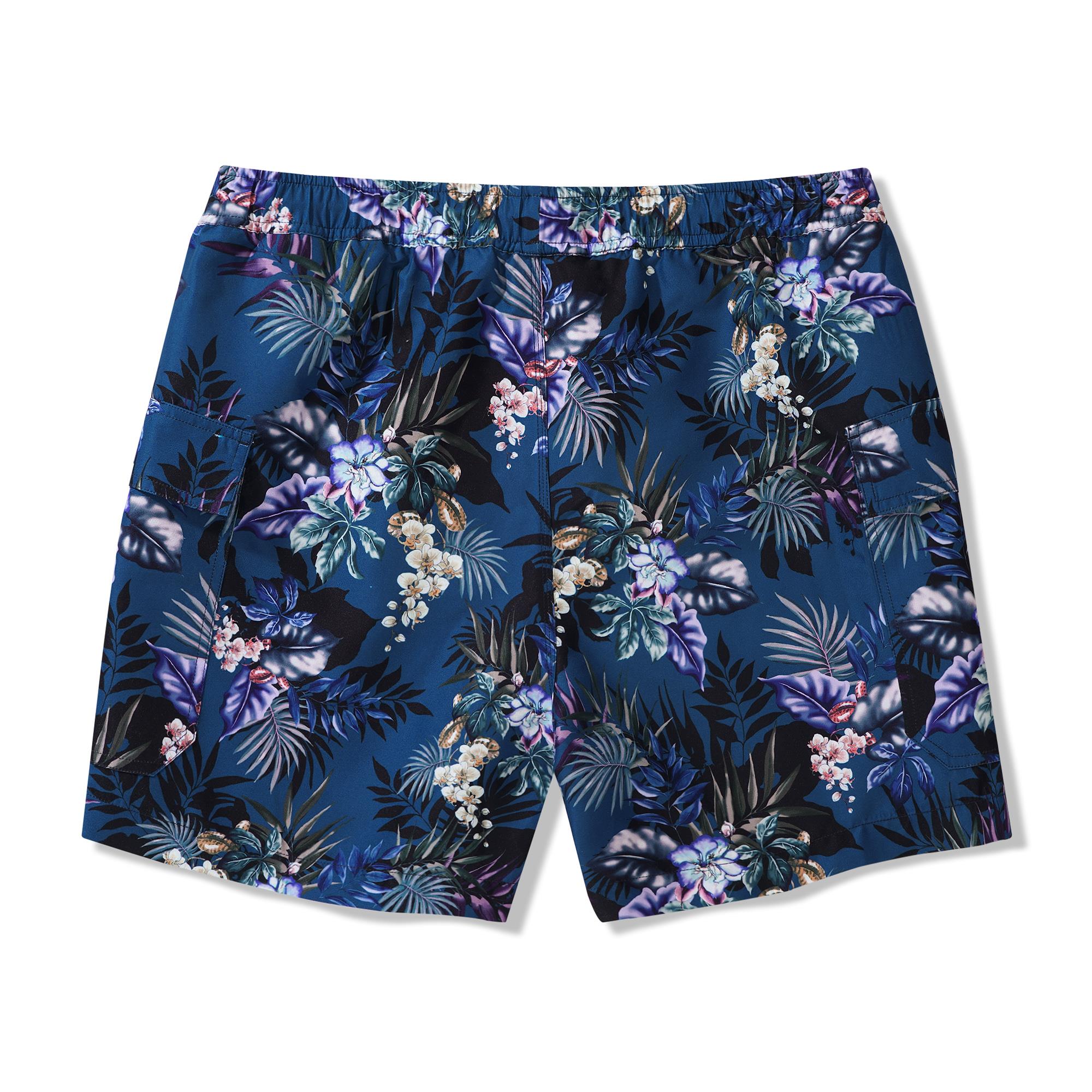 6-Inch Shorts For Men 100% Polyester Aloha Premium Hawaiian-inspired Casual Printed Shorts Swim Trunks