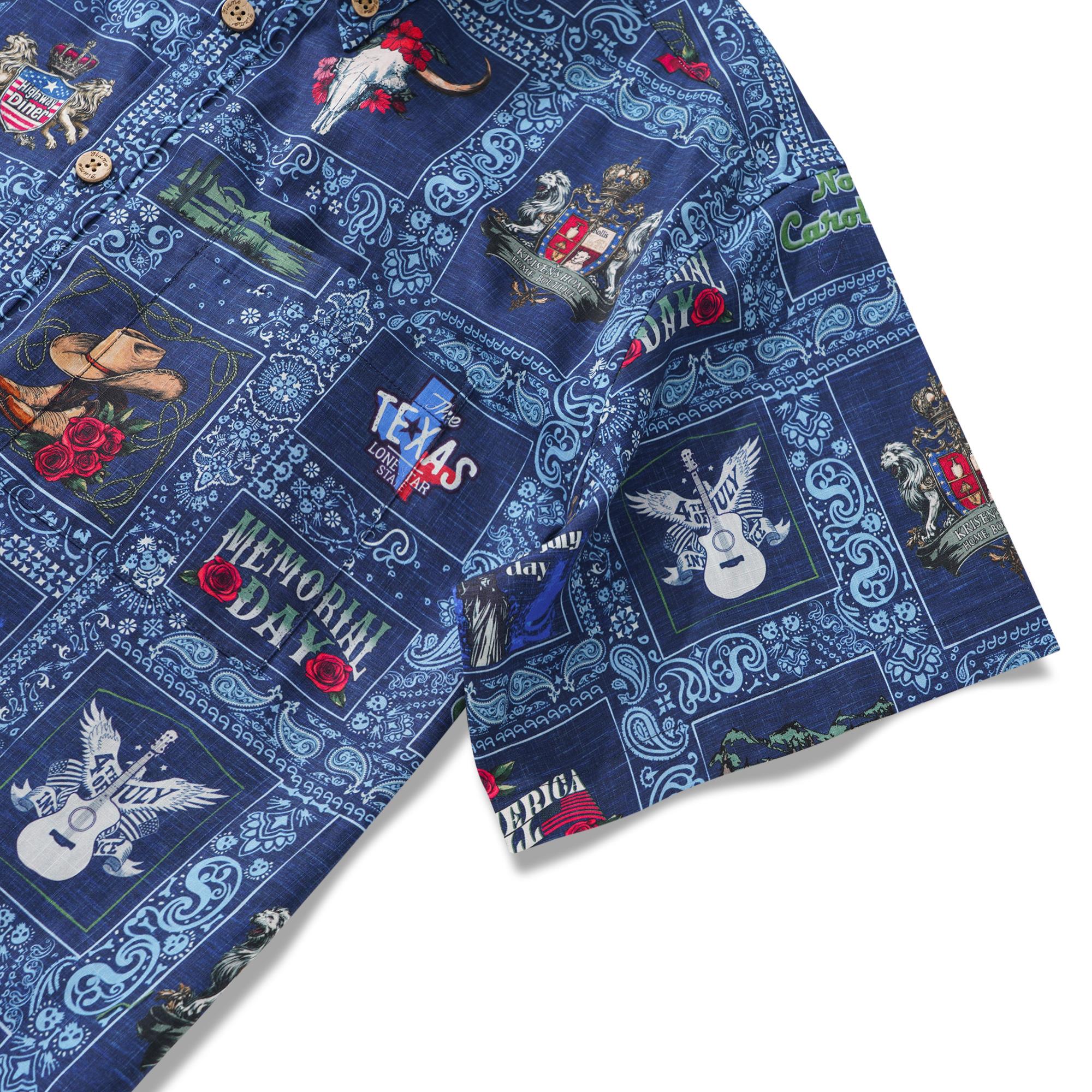 Men's Hawaiian Shirt Short Sleeve Button-down 100% Cotton White Aloha Paradise Found