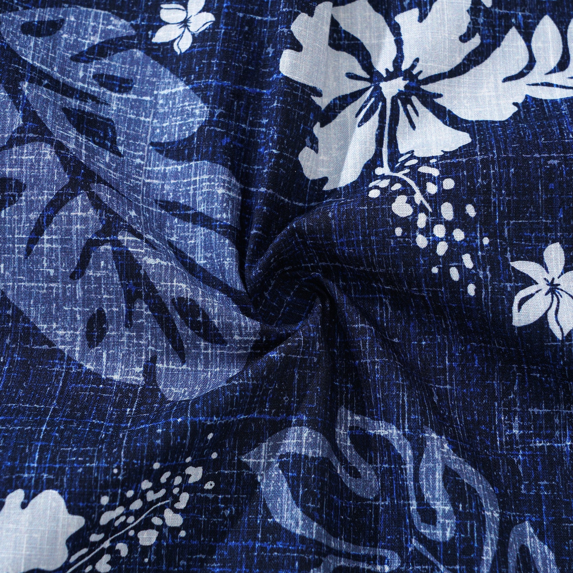 Men's Hawaiian Shirt Short Sleeve Button-down 100% Cotton Blue Aloha Tropical Splendor