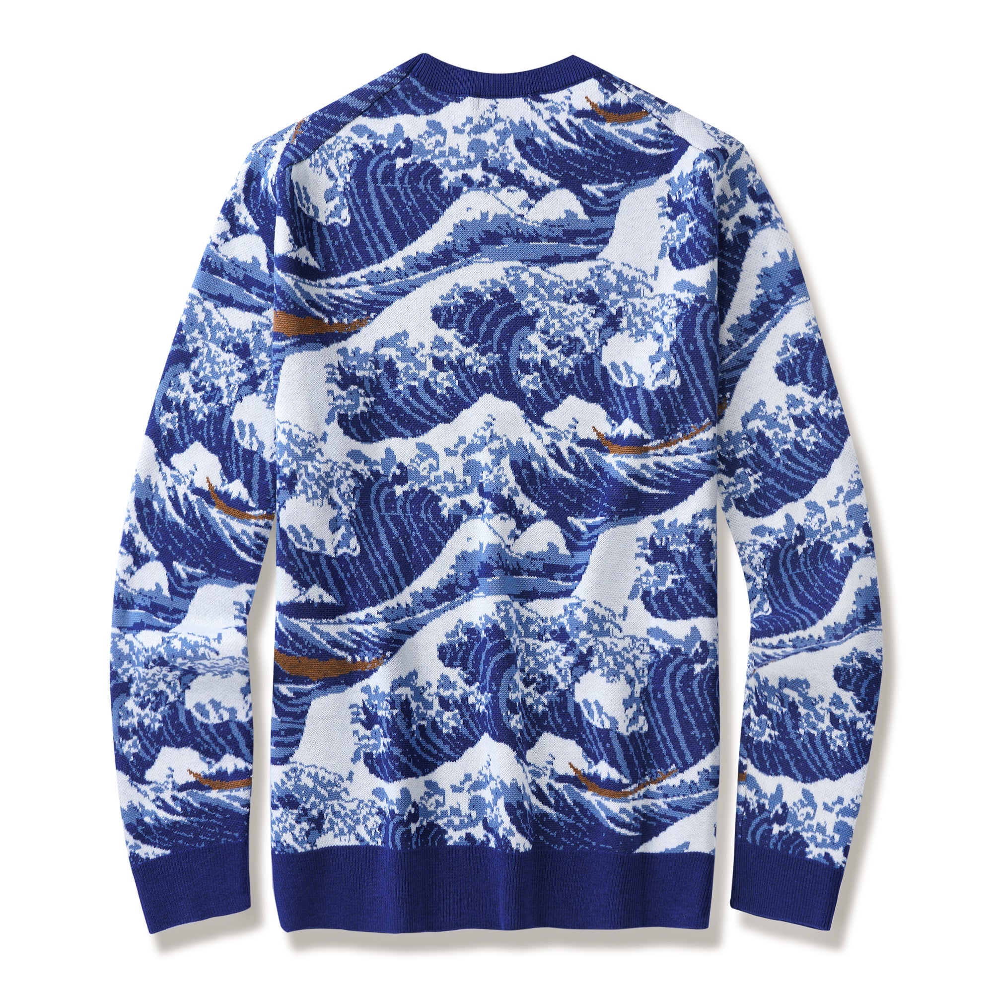 Hawaiian Sweater For Men Japanese Ukiyo-e Crew Sweater