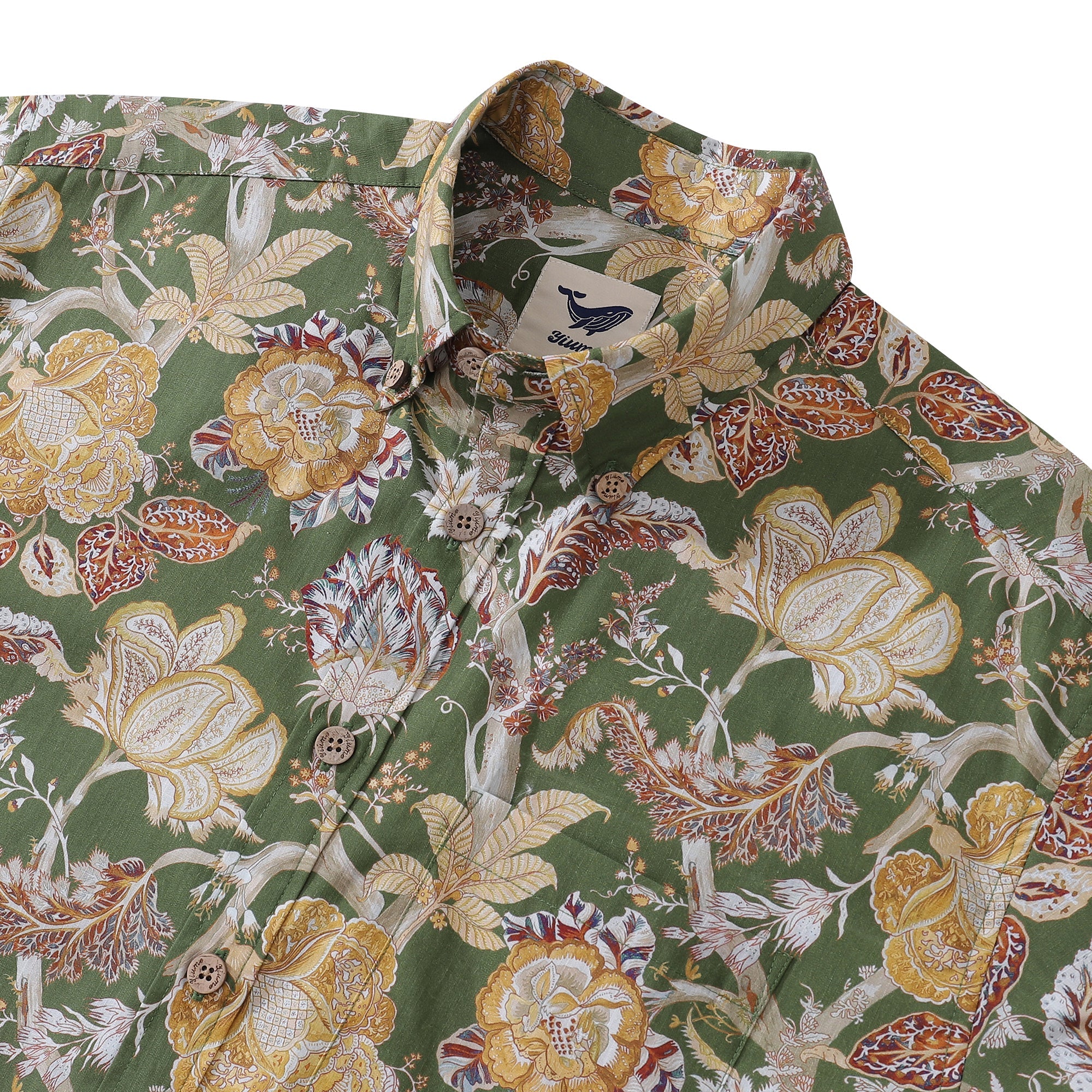 Hawaiian Shirt For Men Chintz Charm By GND Art Studio Button-down Shirt Short Sleeve 100% Cotton Shirt