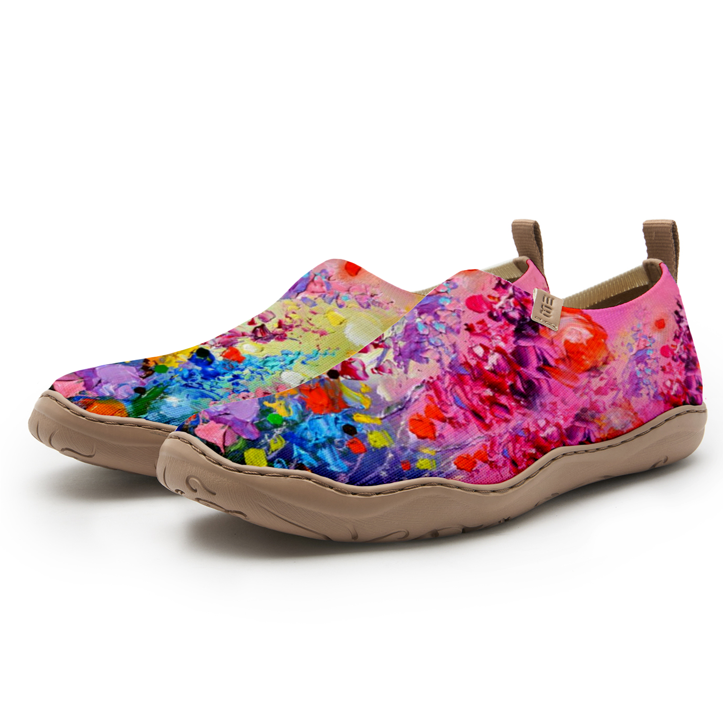 Yiume Women's Art Slip-On Shoes Comfortable Breathable Knit Casual Footwear,Pastel Petal