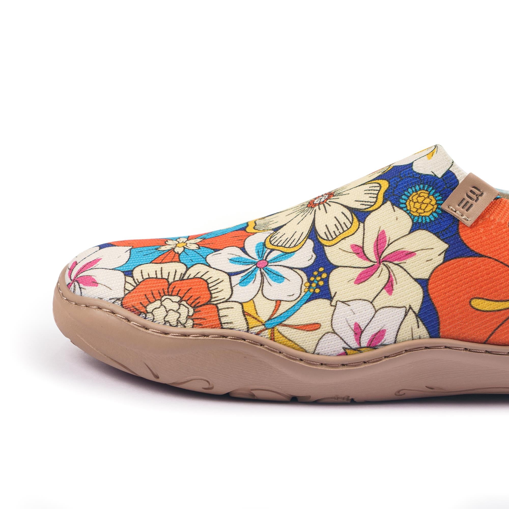 60's Floral Print by Samantha O'Malley Women's Slip-On Shoes Painted Canvas Sneaker