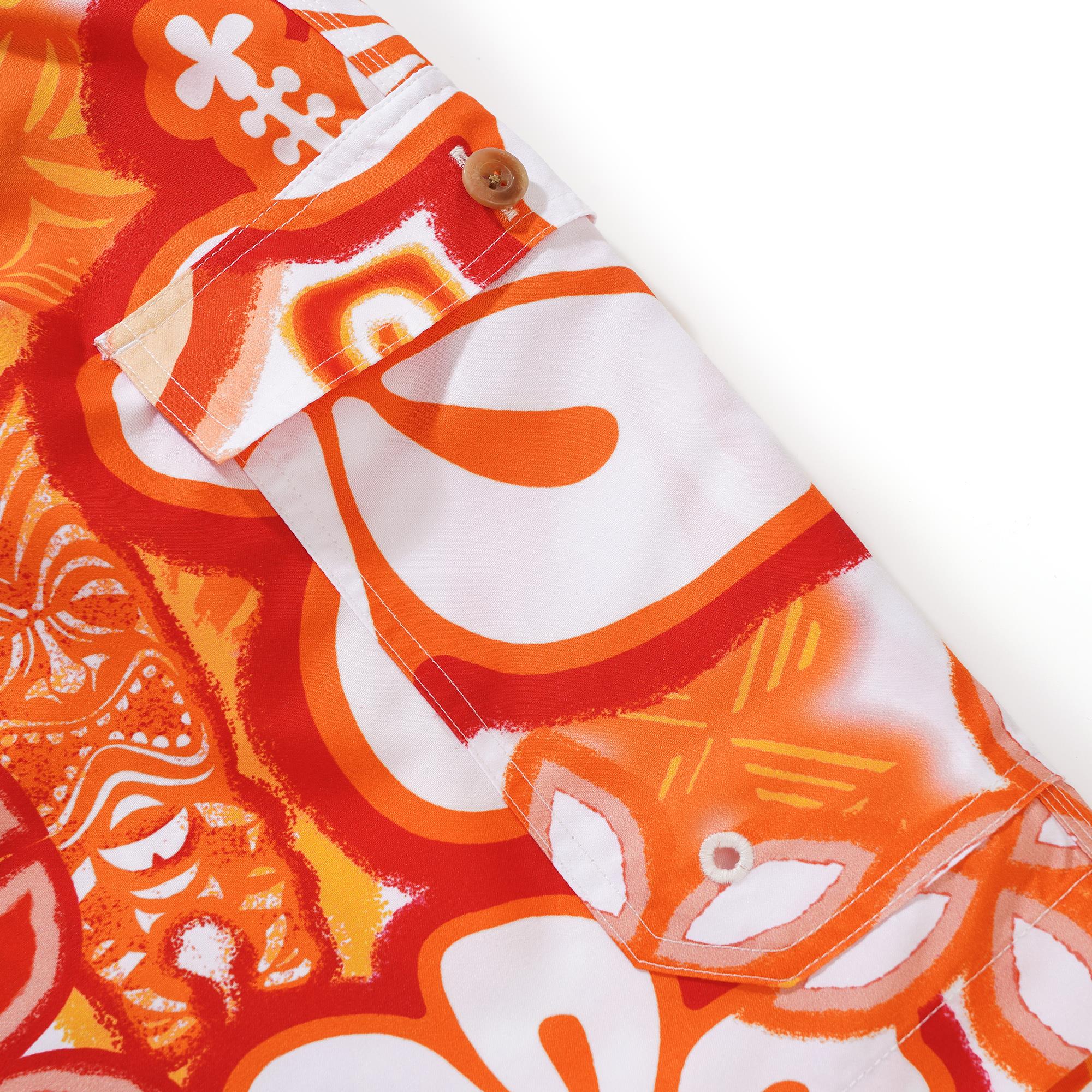 6-Inch Shorts For Men 100% Polyester Aloha By TIKIROB Casual Printed Shorts Swim Trunks