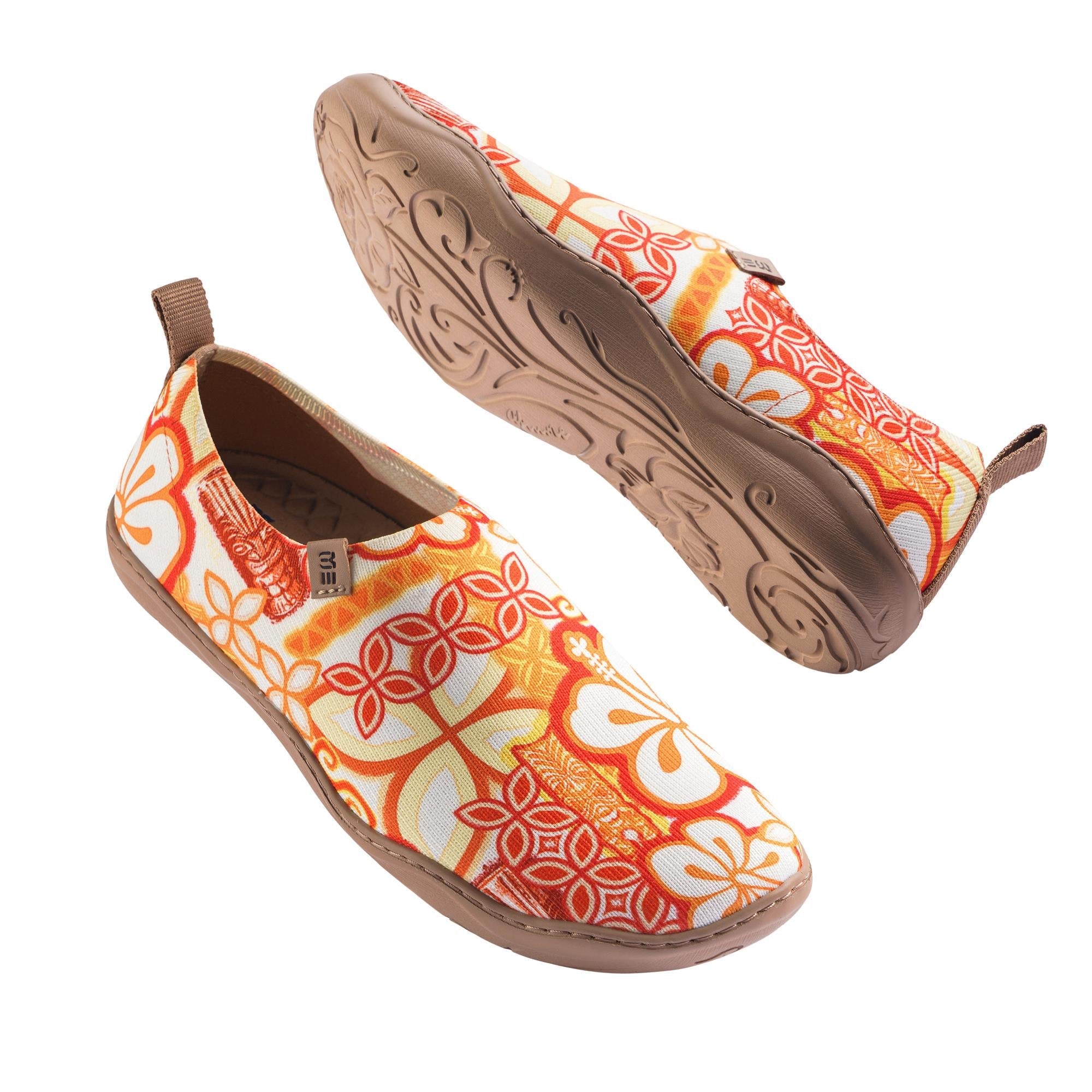 Tiki Print Women's Slip-On Shoes by TIKIROB  Painted Canvas Sneakers